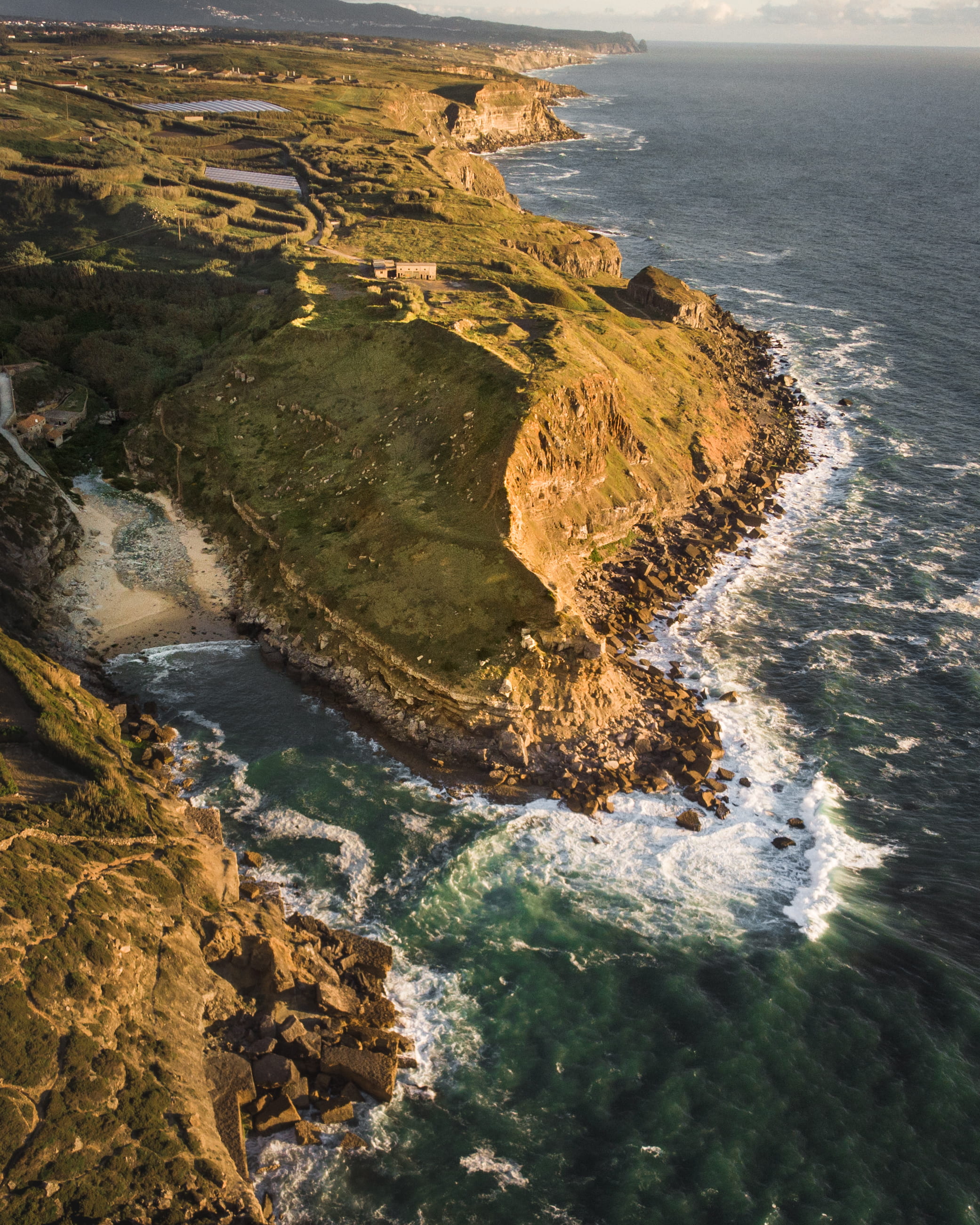 landscape, rock, island, tranquil scene, aerial, cliff, beauty in nature, rock formation, water, ocean, mountain, 2K, photography, day, beach, sintra, Phone HD Wallpaper
