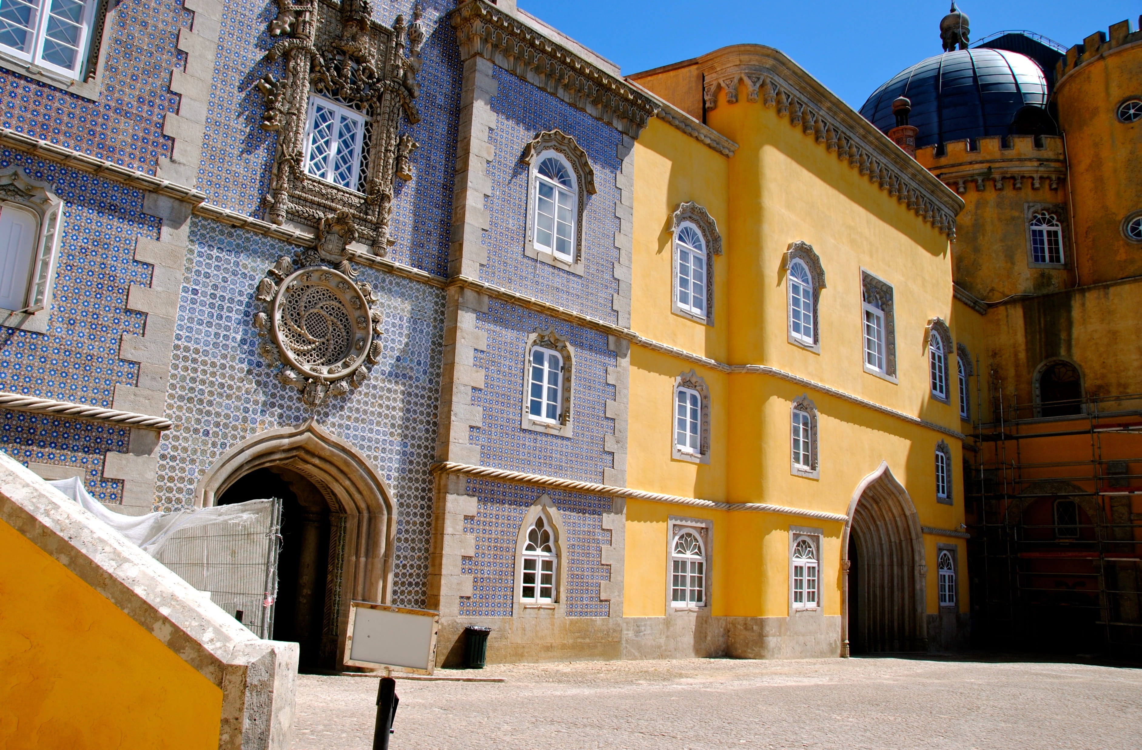 architecture, travel destinations, nature, arch, building, city, castle, sky, portugal, built structure, sintra, low angle view, building exterior, vacations, HD Wallpaper