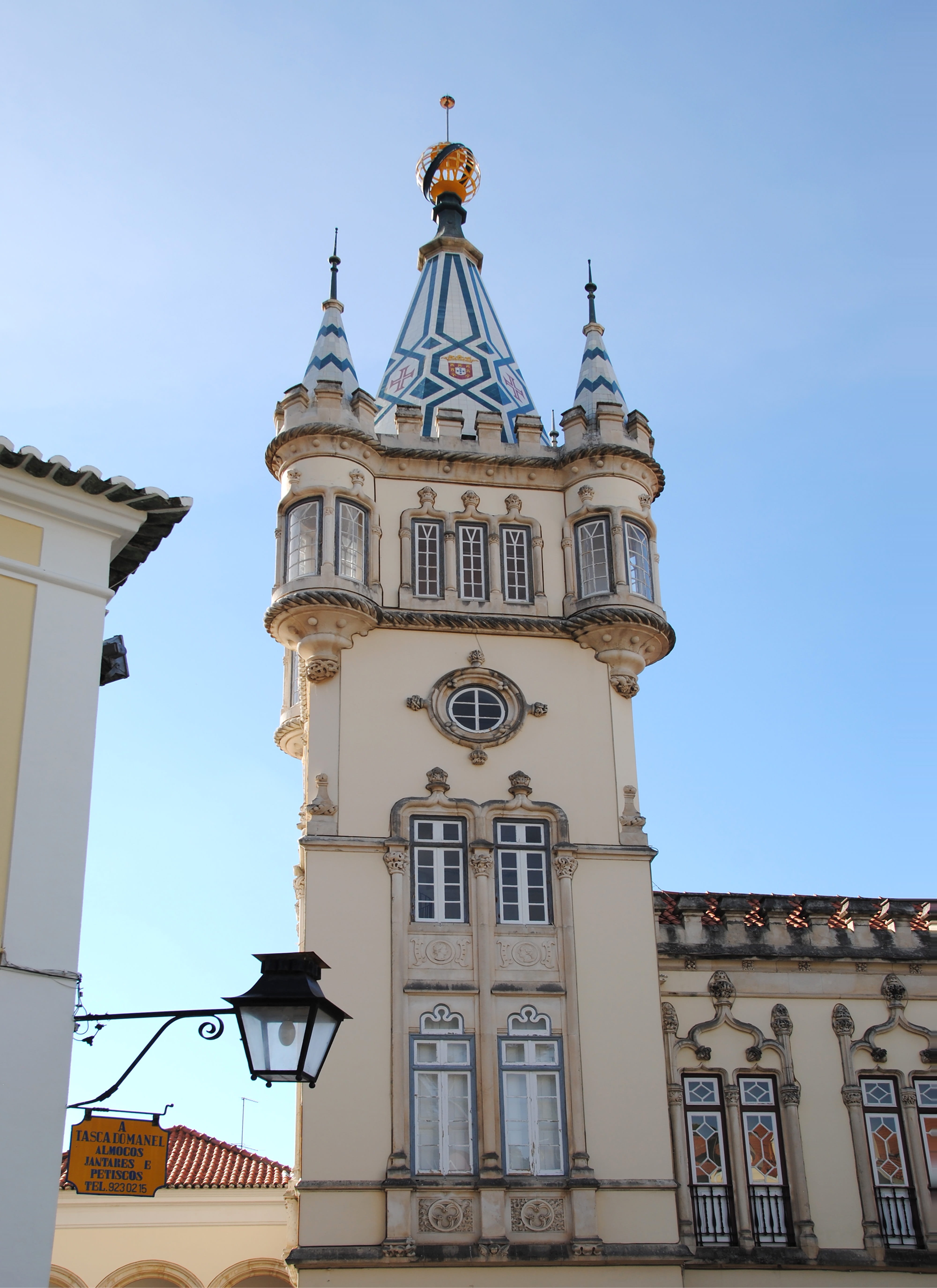 blue, architecture, time, Castle, clock, building, Tower, outdoors, sintra, belief, towers, nature, place of worship, building exterior, low angle view, Phone HD Wallpaper