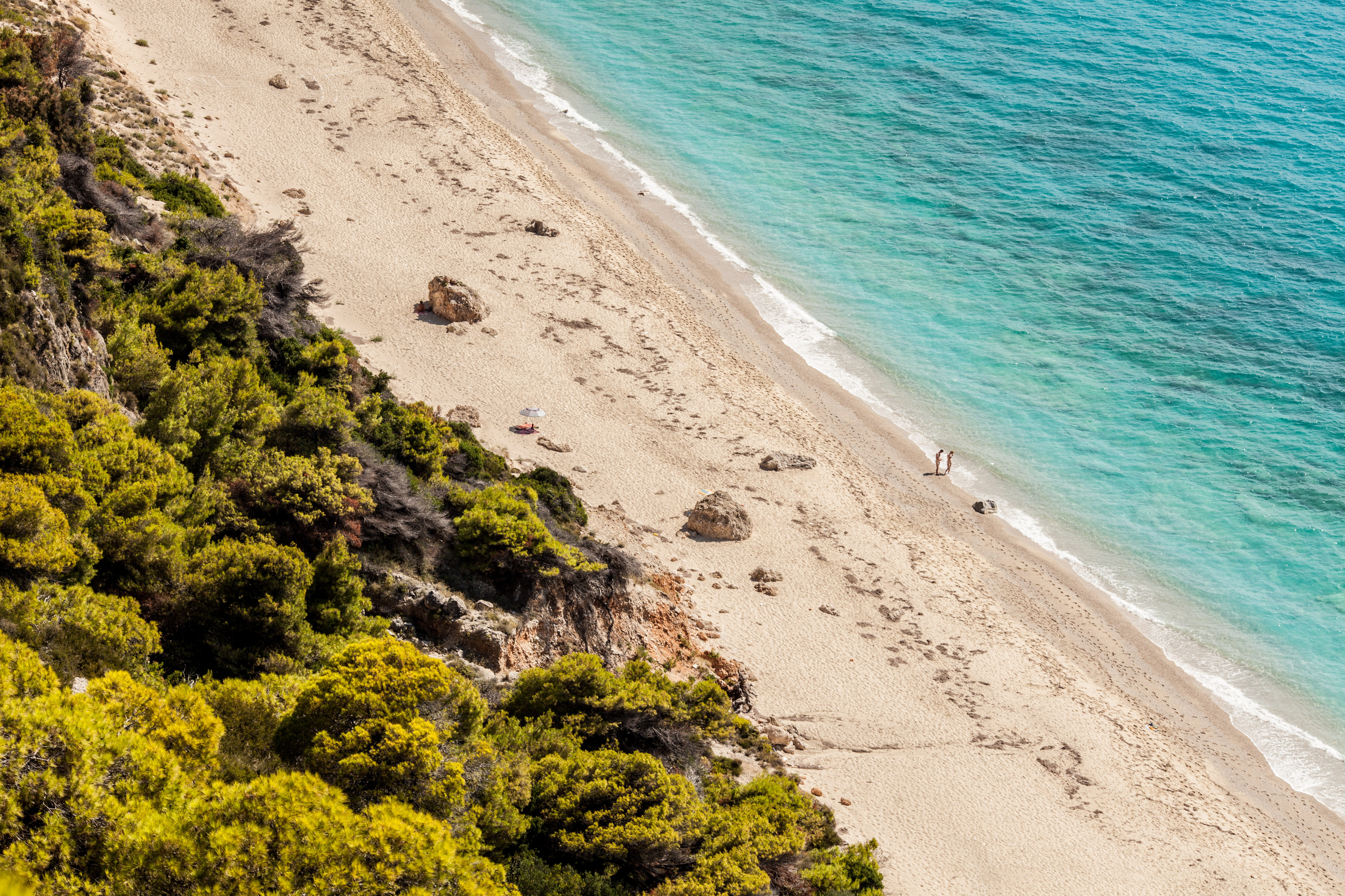 aerial, outdoors, cruze, seashore, greece, artistic, sea, shoreline, blue, green, beauty in nature, beach, no people, water, story, turquoise colored, sailing, HD Wallpaper