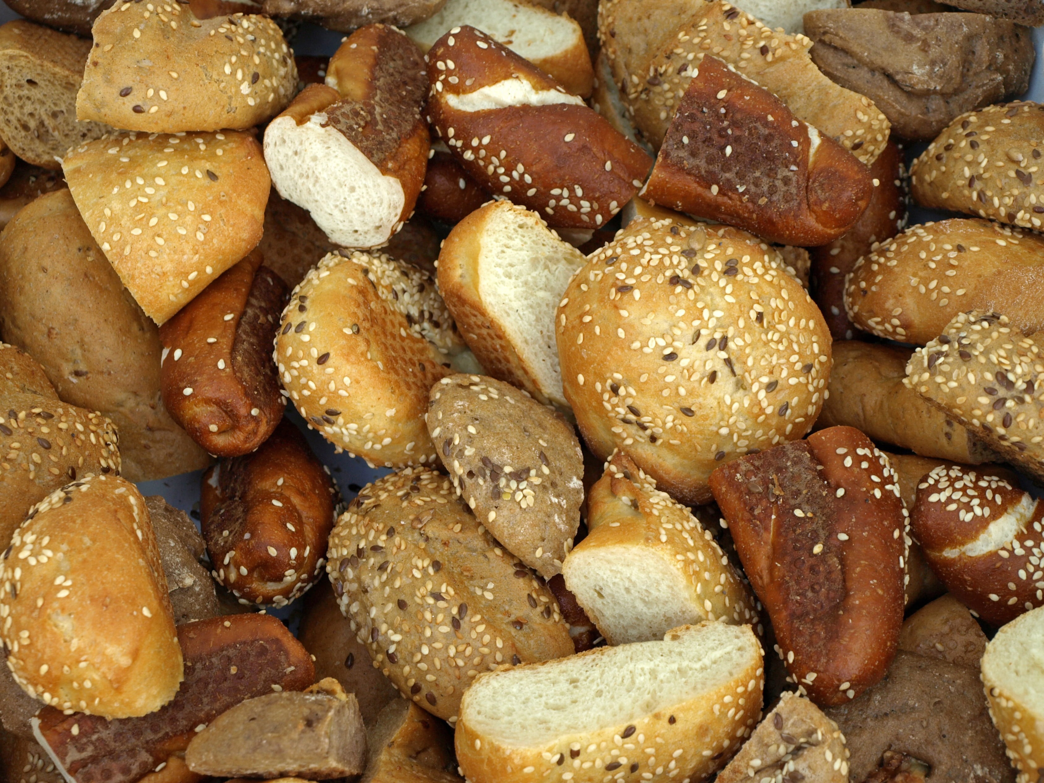 roll, buffet, baked, variation, sesame, crispy, toasted, large group of objects, abundance, backgrounds, lot, diversity, 2K, seed, sweet food, eat, food, HD Wallpaper