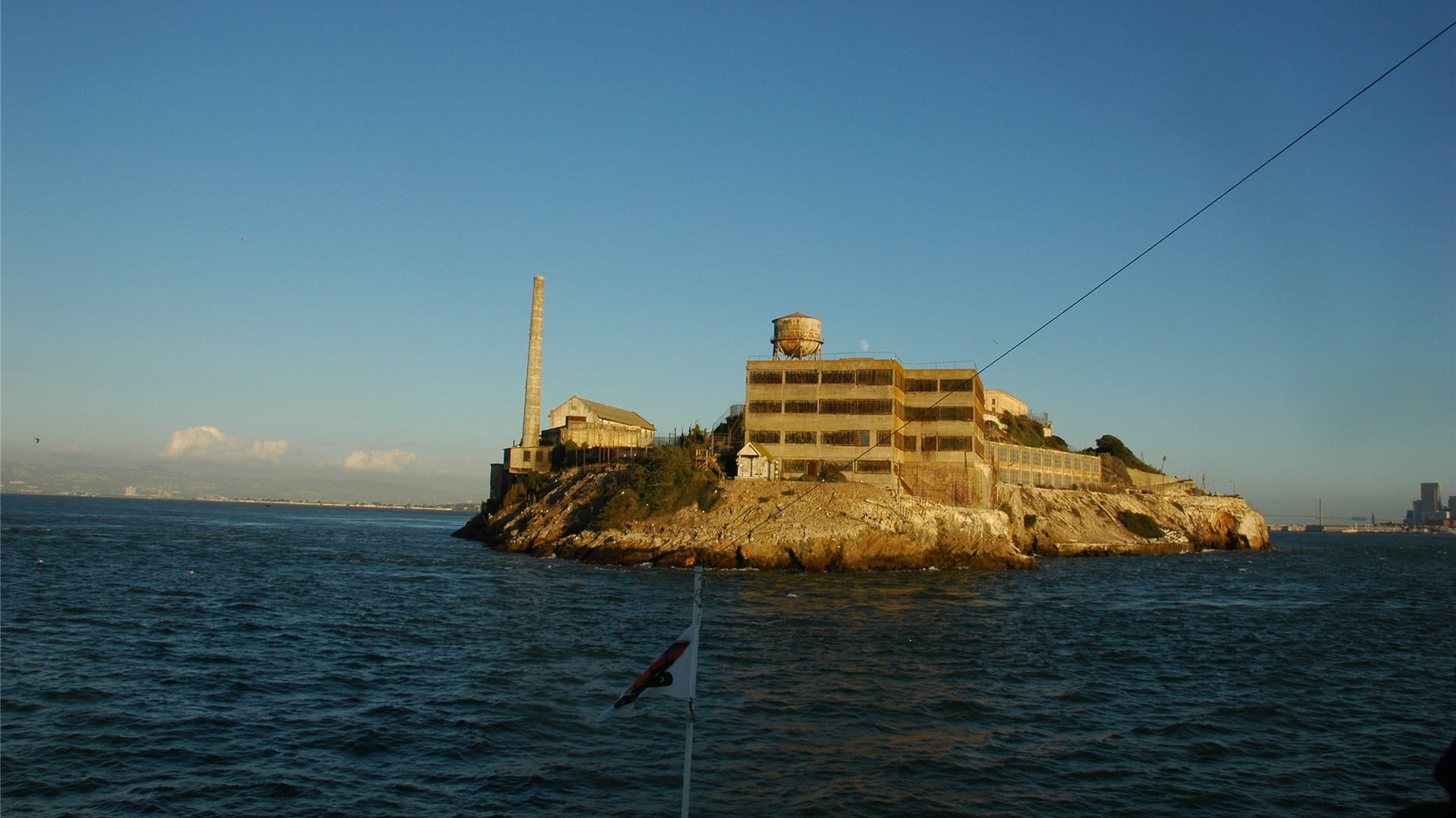 1080P, waves, sky, no people, alcatraz, building, nautical Vessel, coastline, outdoors, ancient, daytime, tourism, history, cultures, travel, beach, clear sky, HD Wallpaper