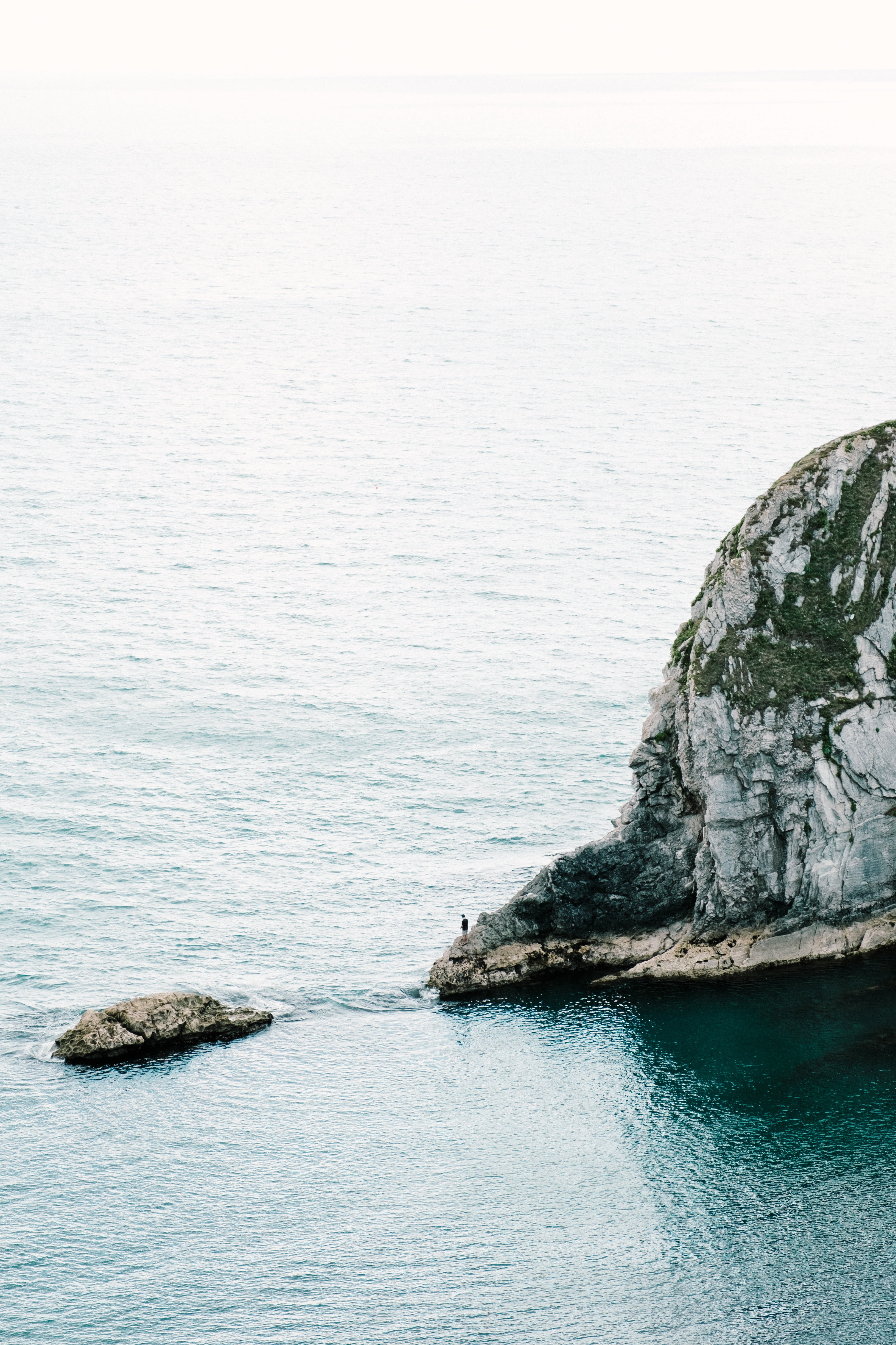 rock - object, islet, no people, horizon over water, day, nature, mammal, water, idyllic, cliff, animal themes, ocean, island, outdoor, daytime, scenics - nature, Phone HD Wallpaper