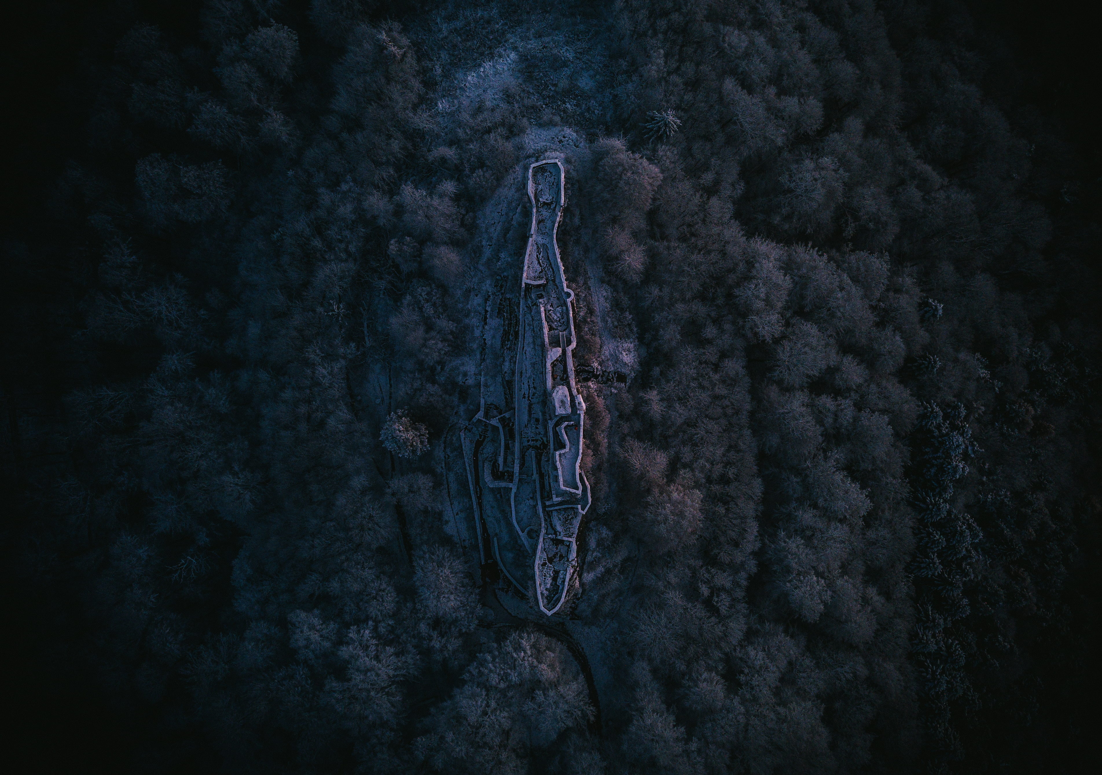 aerial view, surrounded, sport, woodland, wall - building feature, trees, view, outdoors, mountain, transportation, eye, 2K, islet, nature, tree, forest, HD Wallpaper