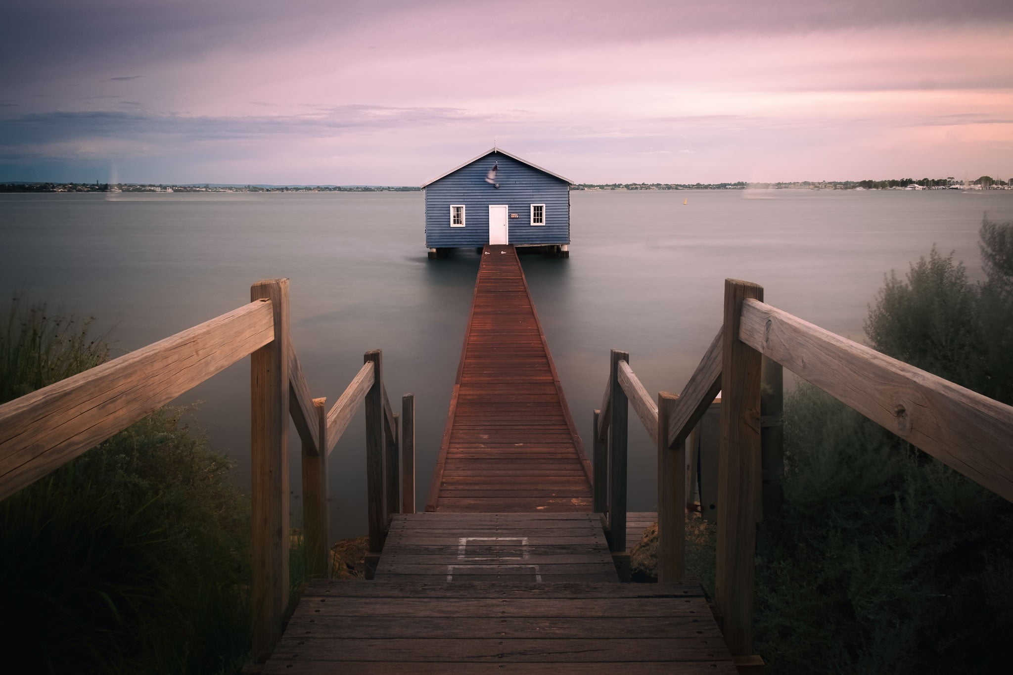 direction, sea, tranquil scene, jetty, photography, tranquility, scenics - nature, sunset, architecture, railing, 1080P, the way forward, water, wood, HD Wallpaper