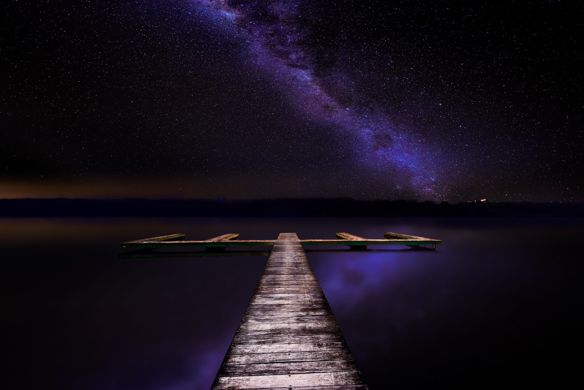 nature, space, pier, outdoors, wood - material, star, beauty in nature, purple, star - space, sky, no people, scenics - nature, tranquil scene, the way forward, HD Wallpaper