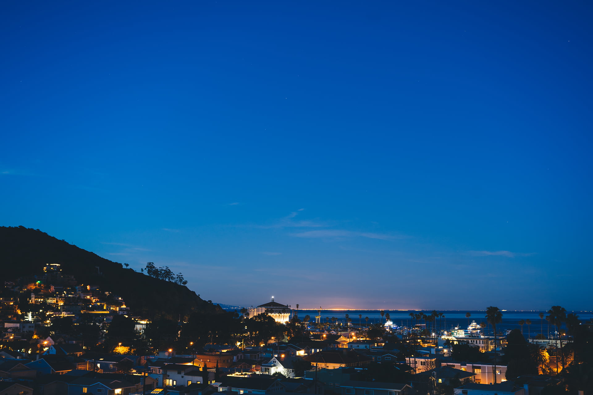 high angle view, night, house, photography, no people, hill, residential building, architecture, illuminated, village, landmark, residential district, nighttime, HD Wallpaper
