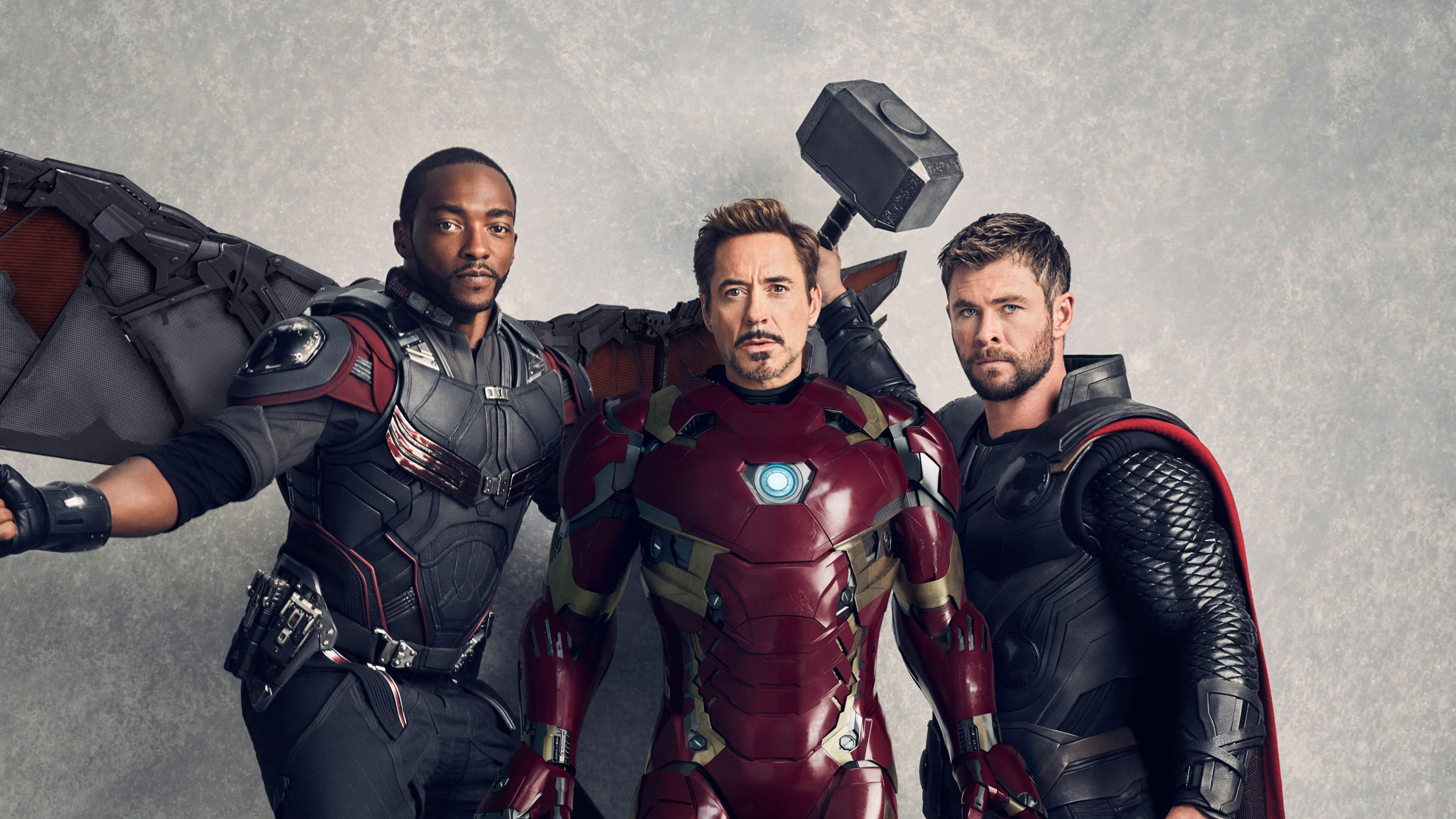standing, togetherness, black, holding, young adult, men, Robert Downey jr, sport, thor, arm around, iron man, Chadwick Boseman, comics, male friendship, HD Wallpaper