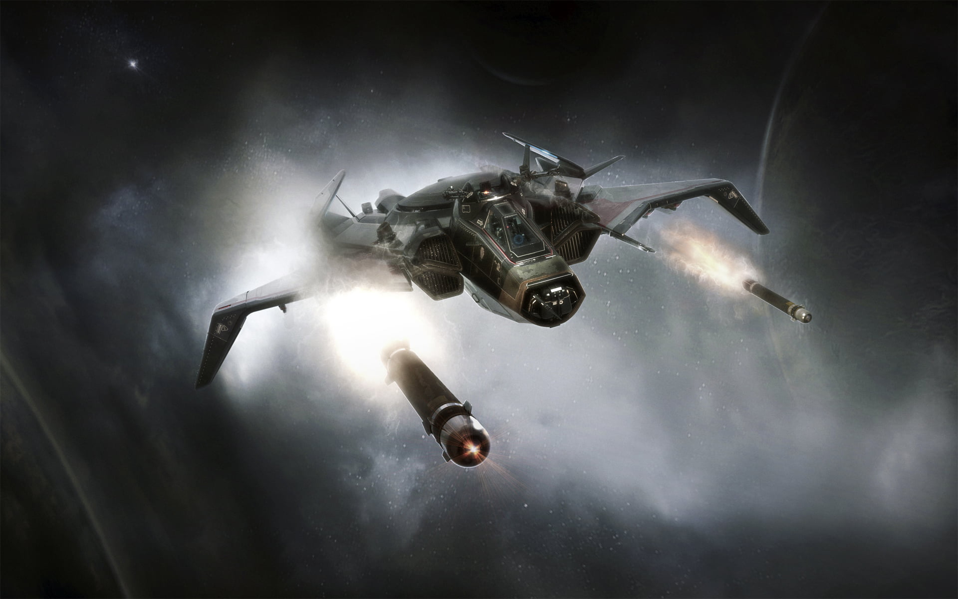sky, smoke - physical structure, no people, air vehicle, anvil, ominous, Games, underwater, outdoors, cloud - sky, mid-air, star, 1080P, military, warning sign, HD Wallpaper
