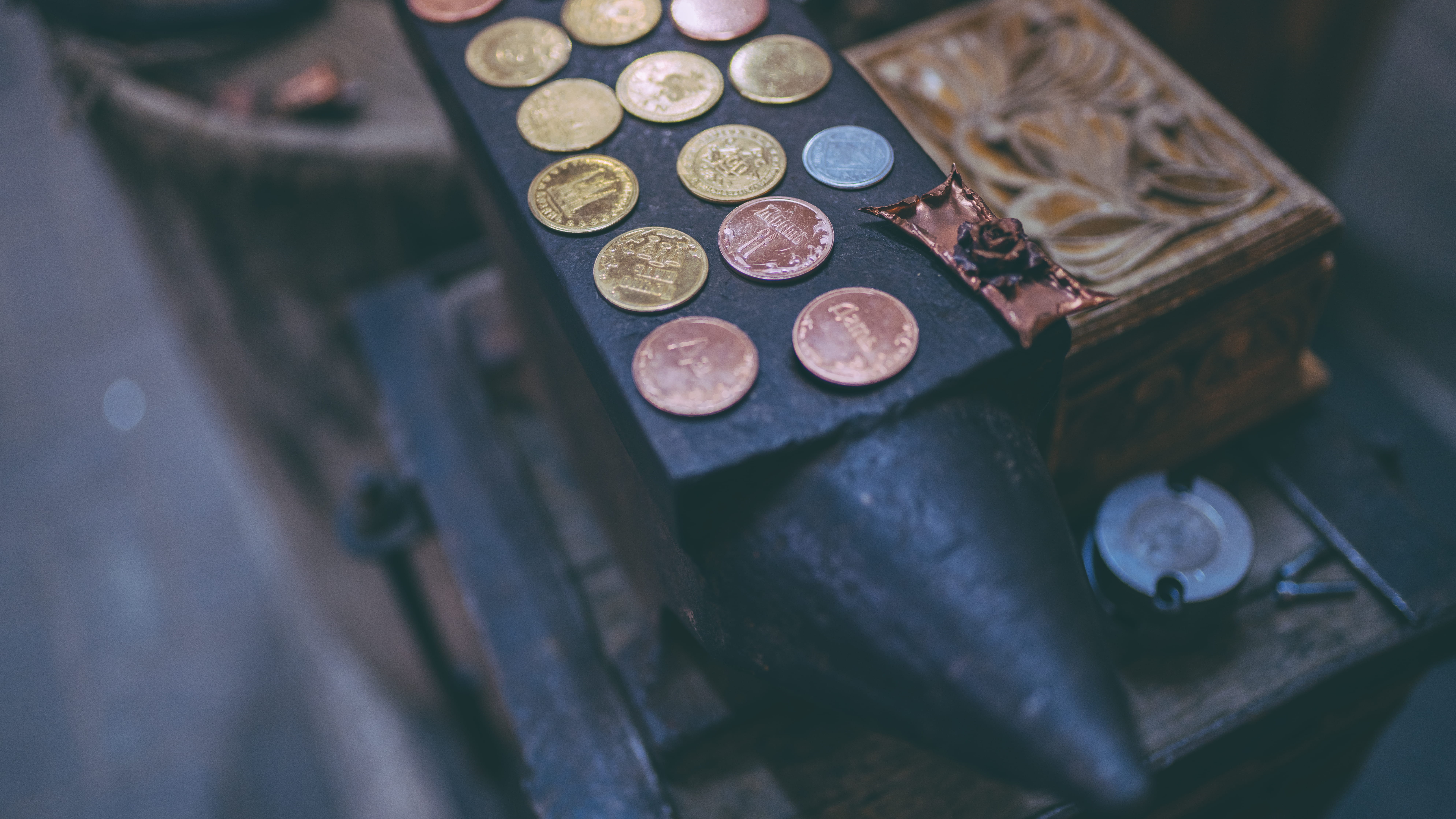 anvil, economy, container, selective focus, currency, finance, close-up, shape, focus on foreground, savings, high angle view, old, no people, financial item, HD Wallpaper