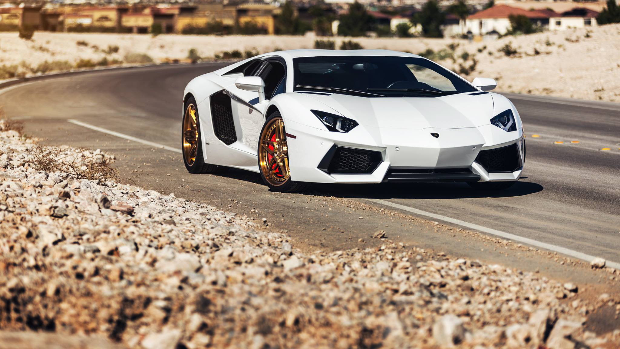 LP700-4, White, Desert, Lamborghini, Wheels, Front, Power, Supercar, Road, Aventador, 1080P, B-Forged, HD Wallpaper