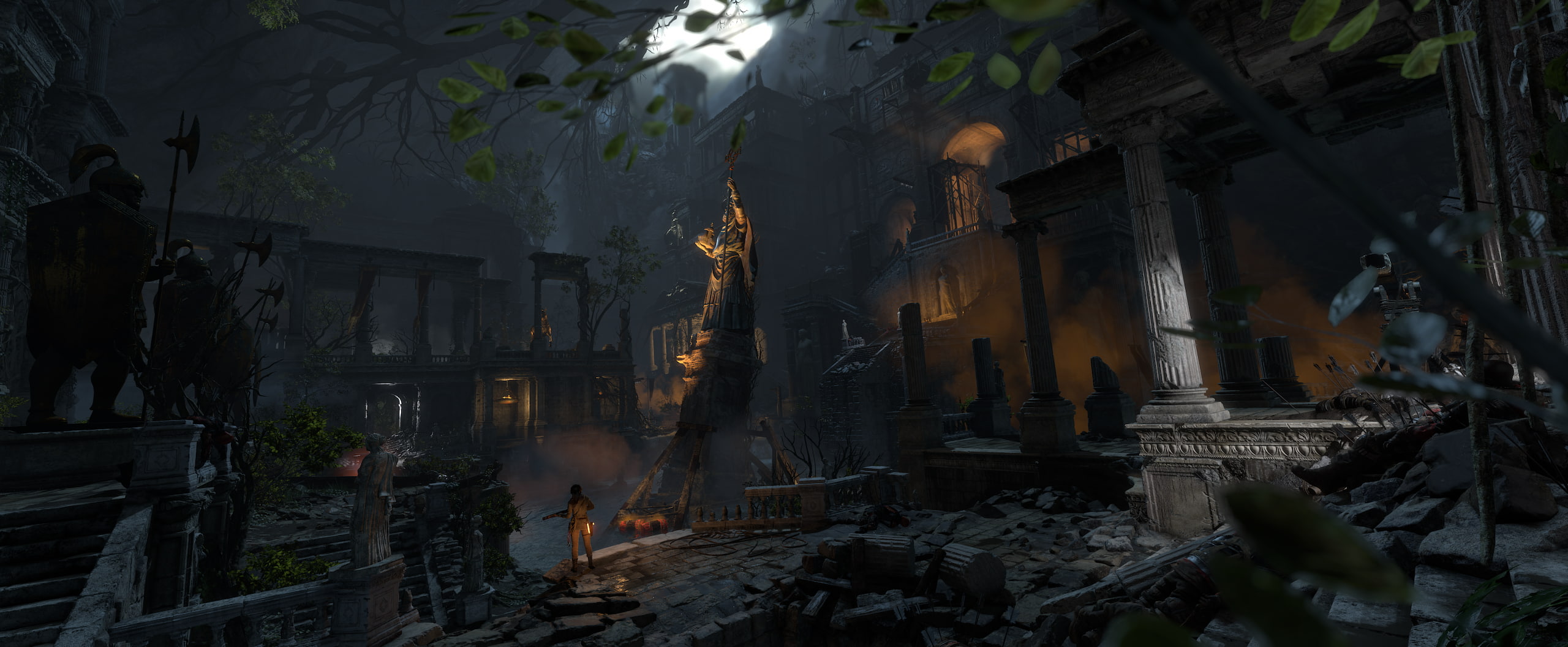 abandoned, spirituality, building, built structure, spooky, Lara Croft, nature, no people, architecture, Tomb Raider, run-down, damaged, leaves, 2K, destruction, HD Wallpaper