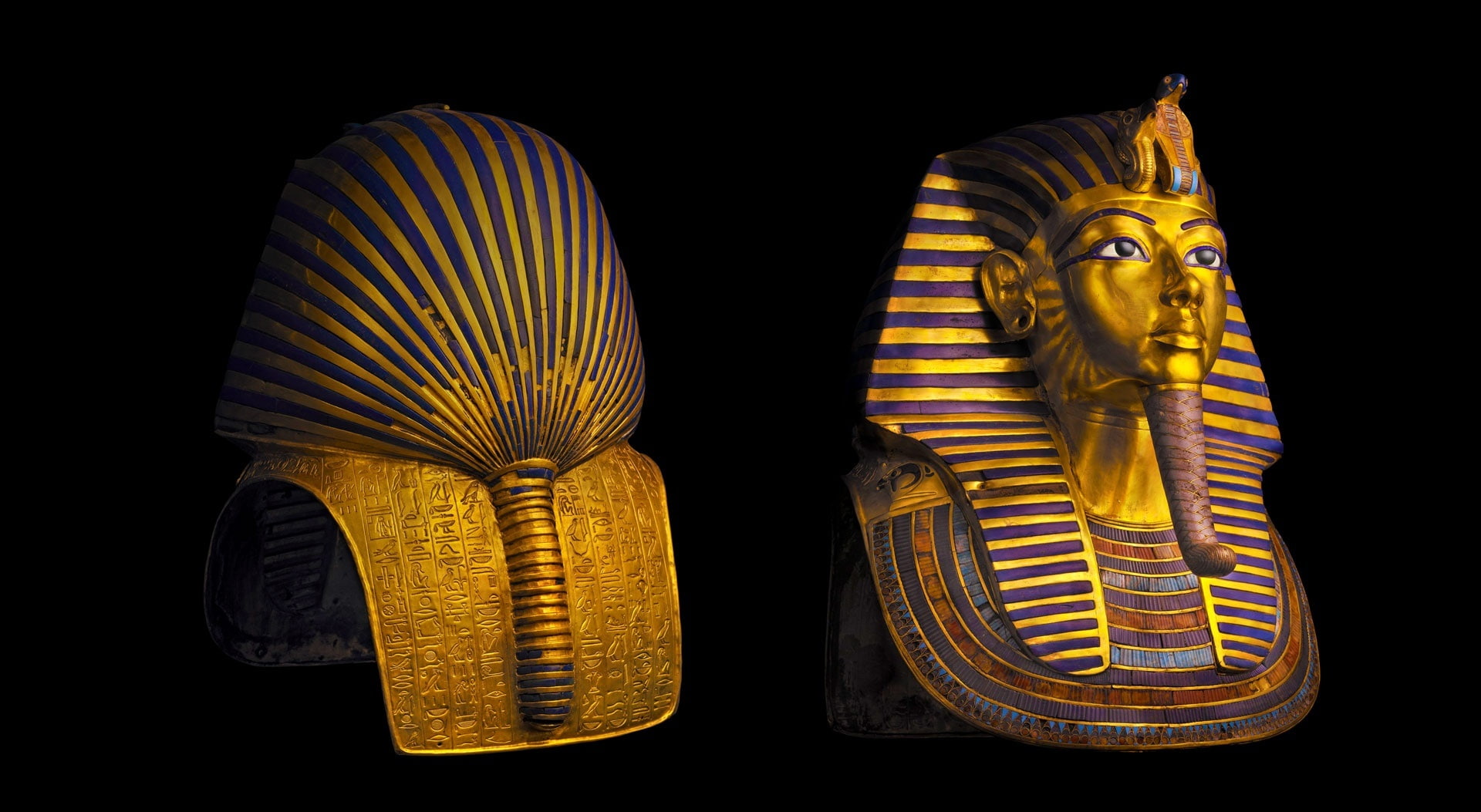 tutankhamun, creativity, human representation, indoors, gold colored, Africa, religion, black background, craft, Travel, still life, male likeness, sculpture, HD Wallpaper