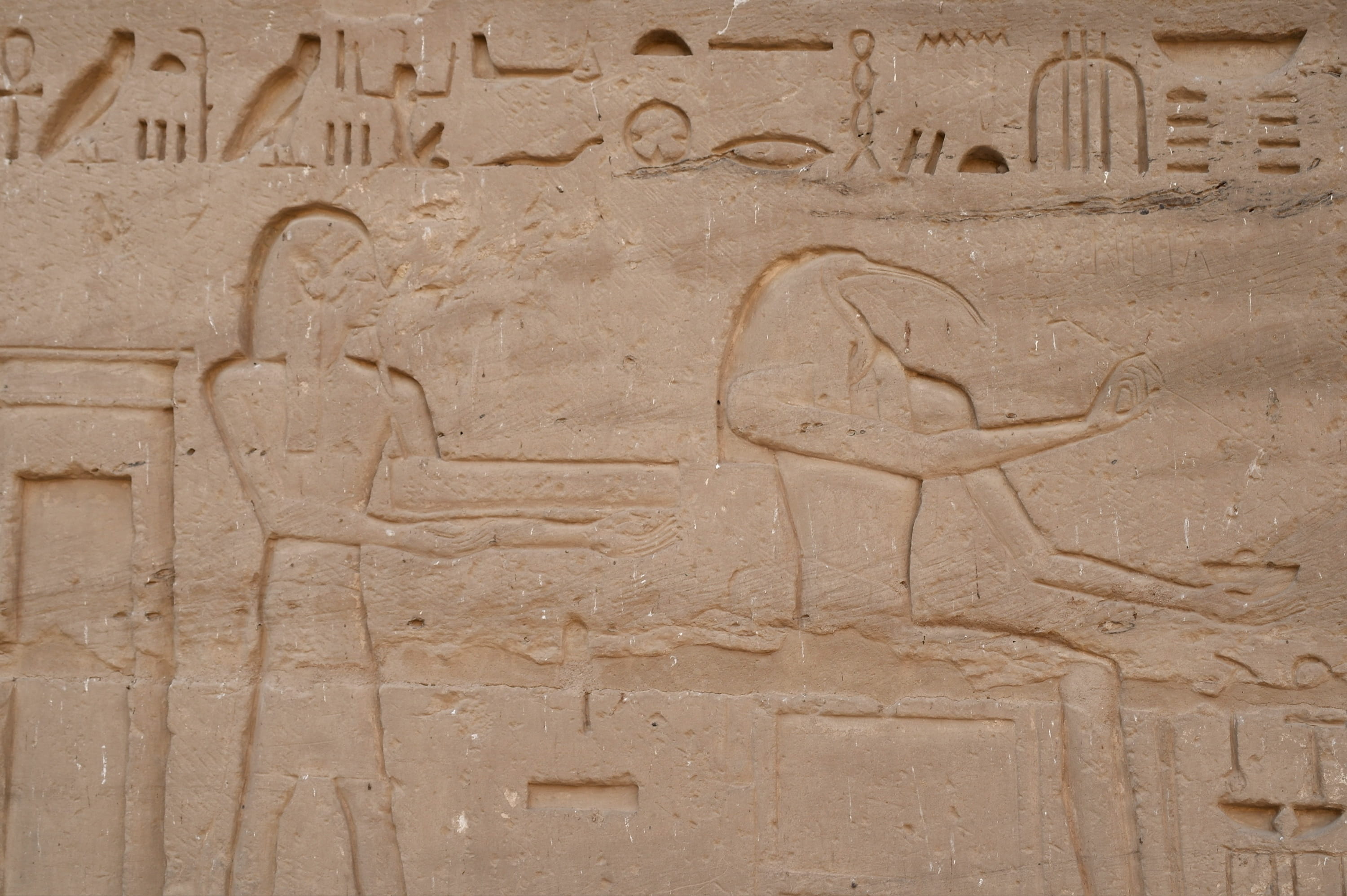 2K, belief, place of worship, wall - building feature, day, built structure, human representation, the past, karnak, spirituality, nile, close-up, ancient, HD Wallpaper