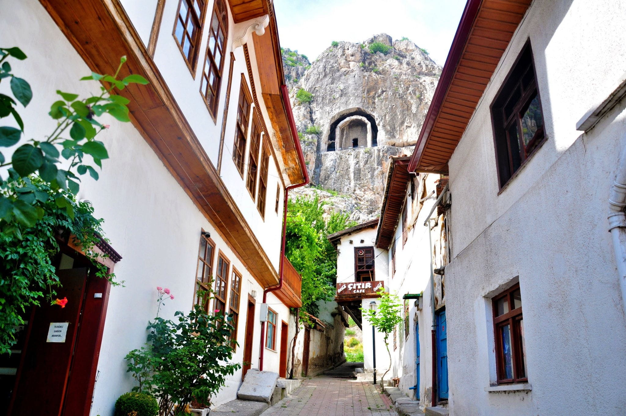 Wooden, nature, building exterior, architecture, window, day, Amasya, alley, residential district, built structure, old wooden houses, potted plant, 1080P, HD Wallpaper