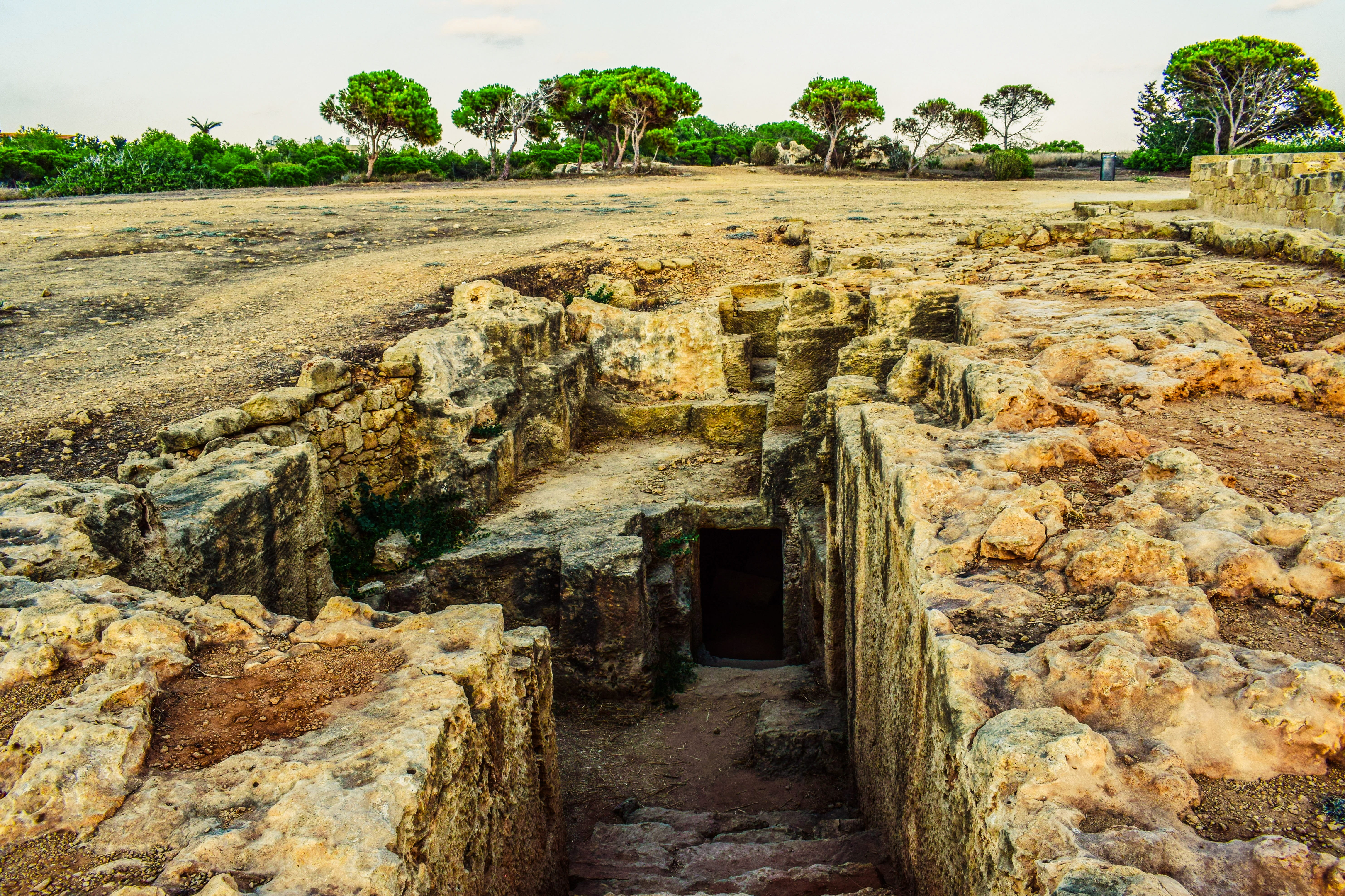 no people, archaeological, paphos, ancient, nature, old ruin, travel destinations, the way forward, cyprus, archaeology, outdoors, the past, solid, built structure, HD Wallpaper