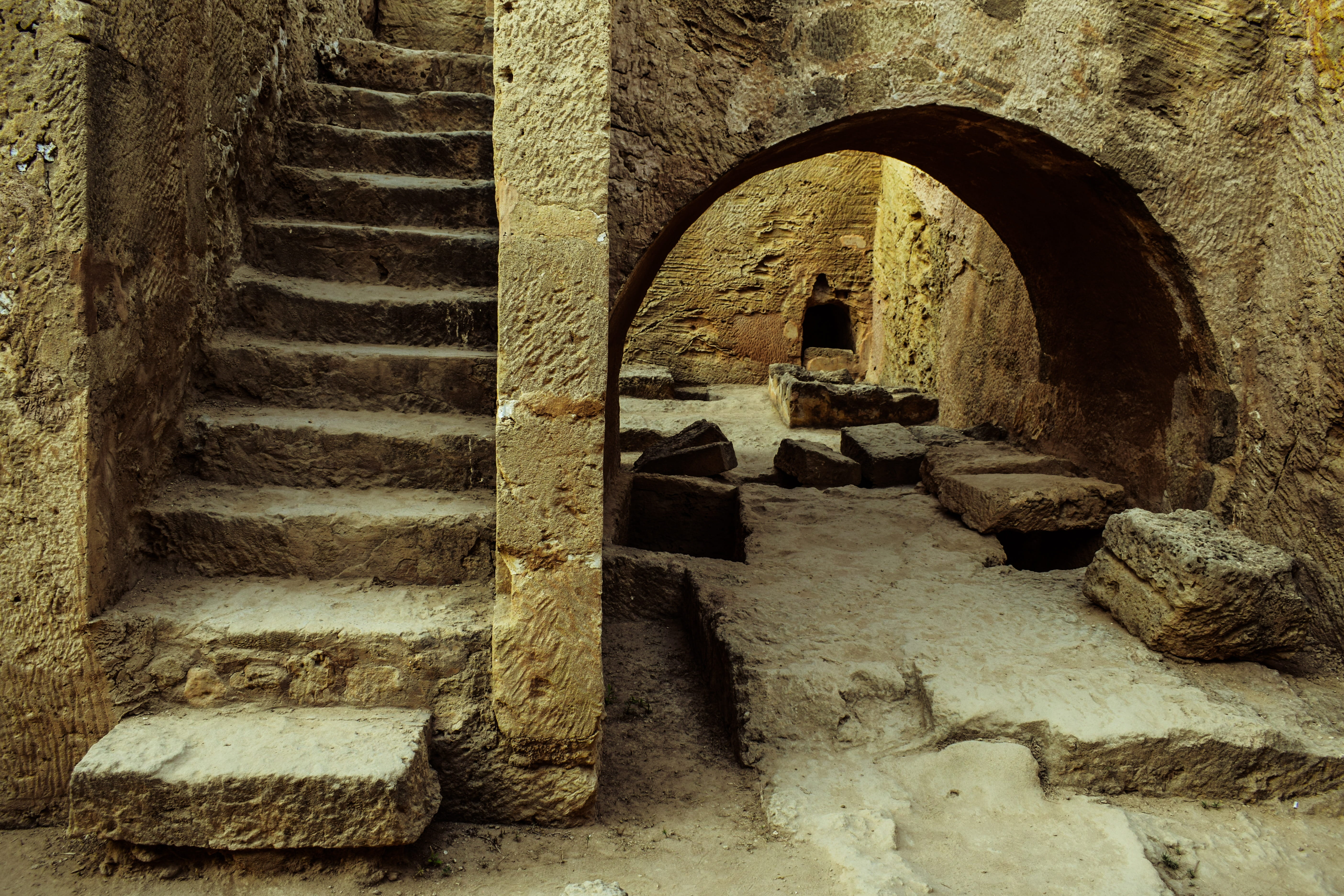 unesco heritage site, wall, stairway, concrete, archaeology, old ruin, steps and staircases, old, architecture, brown, building exterior, weathered, day, HD Wallpaper
