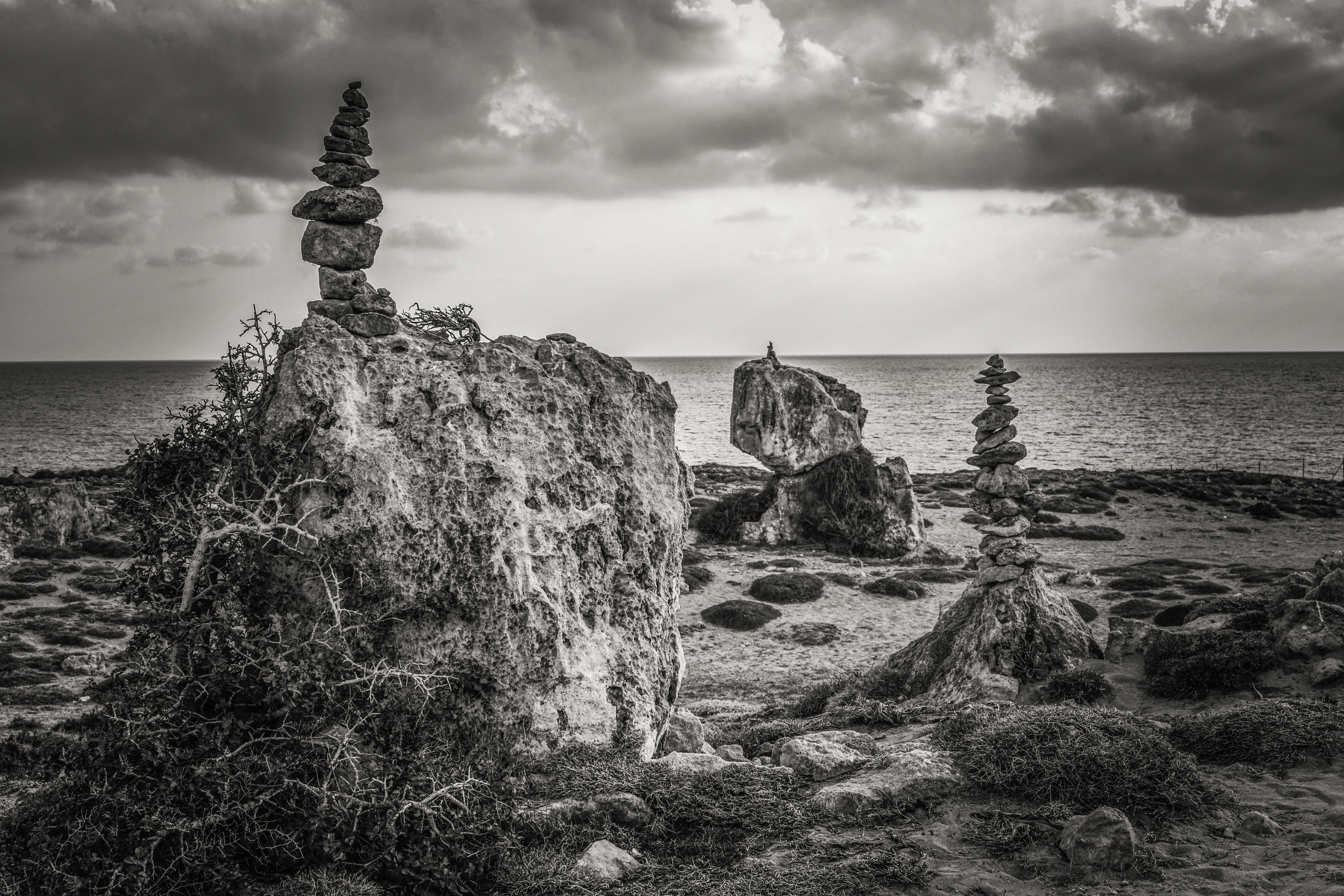 unesco heritage site, solid, ruined, scenics - nature, stones, nature, rock - object, no people, archaeology, cyprus, horizon over water, built structure, HD Wallpaper