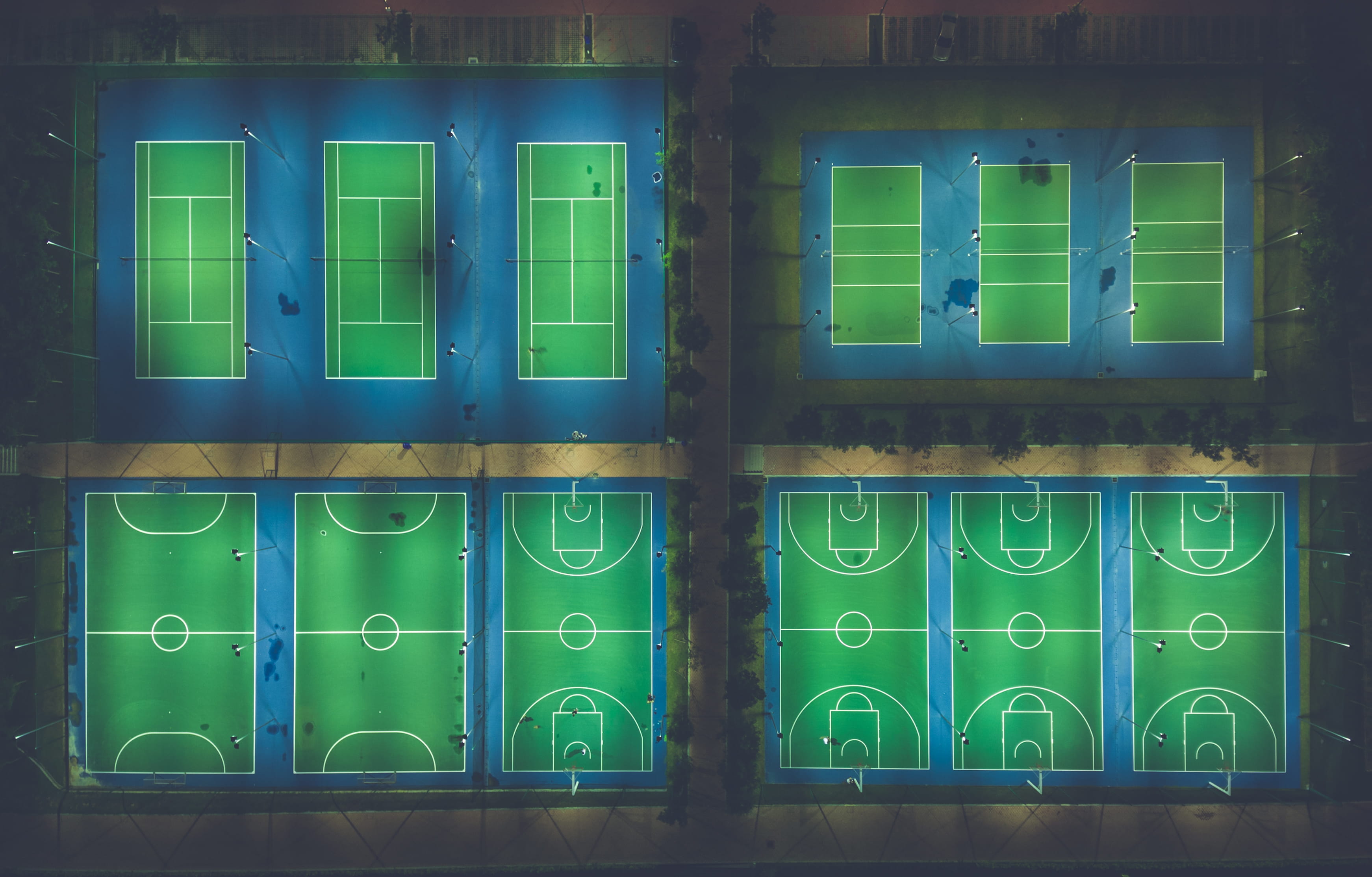 architecture, aerial, connection, green color, communication, court, number, illustration, no people, reflection, aerial view, design, 2K, park, sport, HD Wallpaper