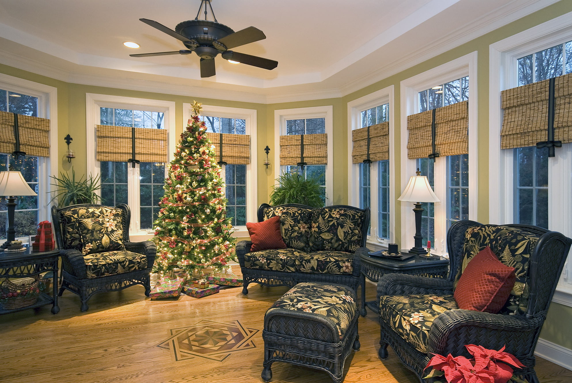 home interior, nature, furniture, window, lamps, decoration, illuminated, tree, chair, Christmas, absence, house, built structure, brown, indoors, New year, HD Wallpaper