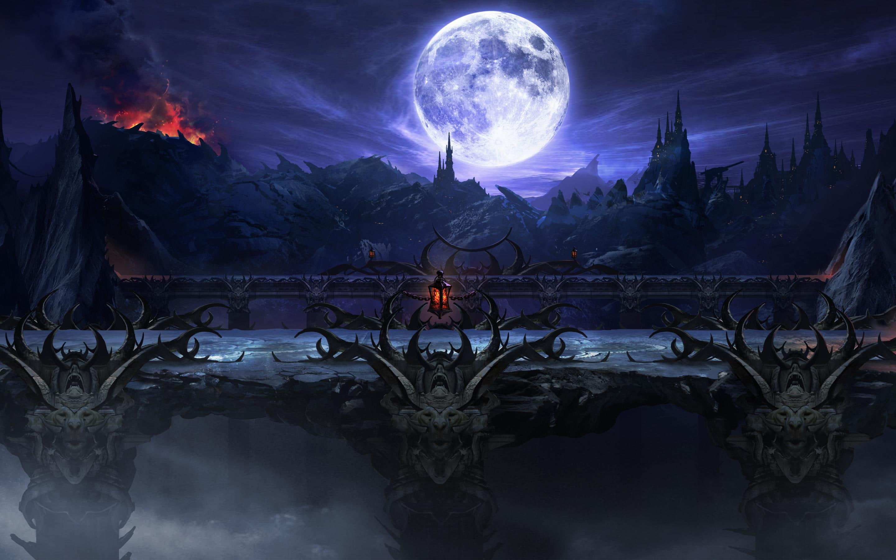 2K, mortal, stage, anime, illustration, night, x, world, kombat, HD Wallpaper