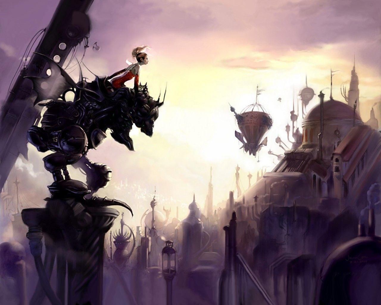 creativity, low angle view, Final Fantasy VI, nature, built structure, fantasy art, no people, human representation, anime, cloud - sky, architecture, anime girls, HD Wallpaper
