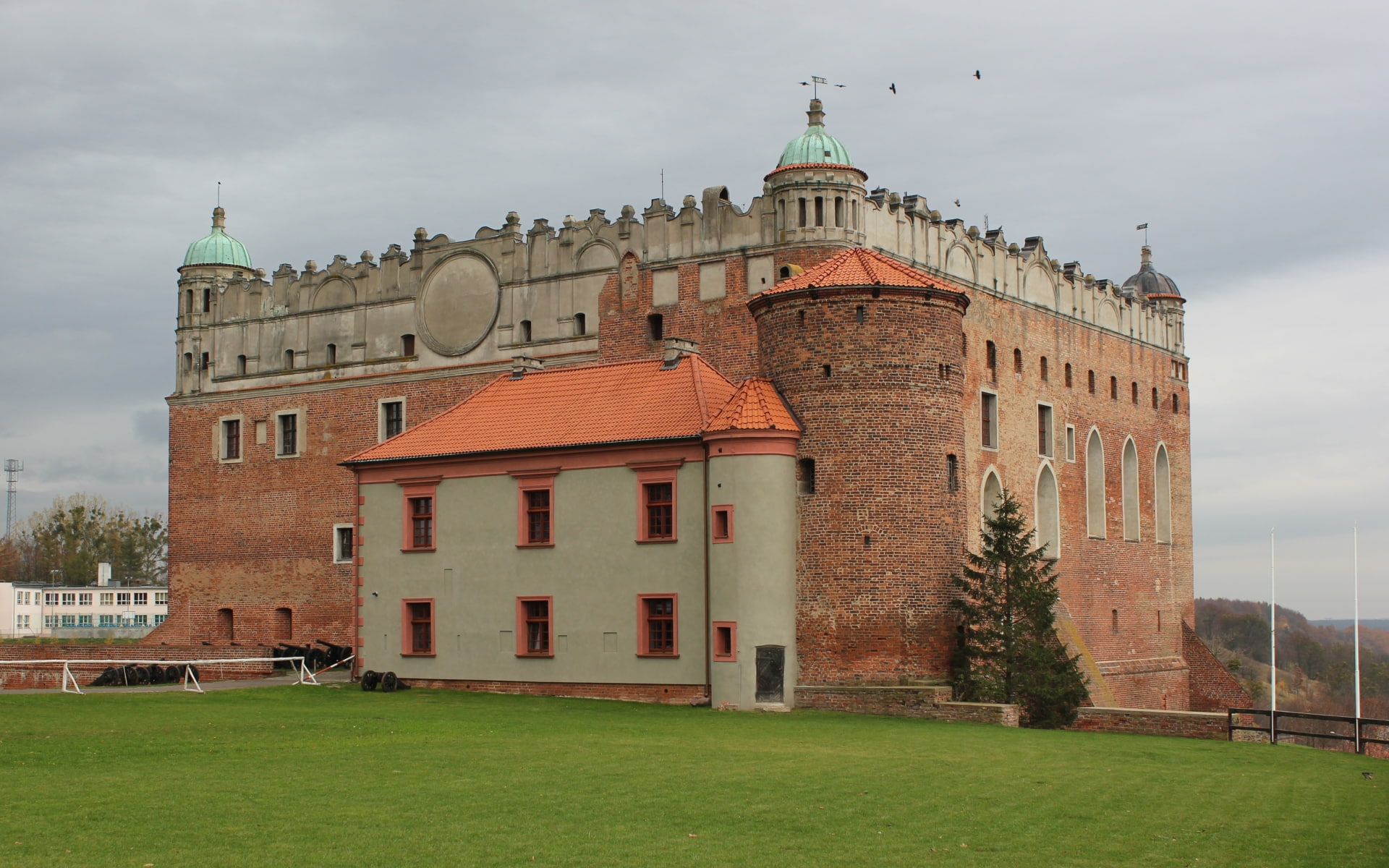 place of worship, 1080P, history, architecture, nature, castle, building exterior, building, Polish, the past, dome, Teutonic Order, cloud - sky, belief, HD Wallpaper