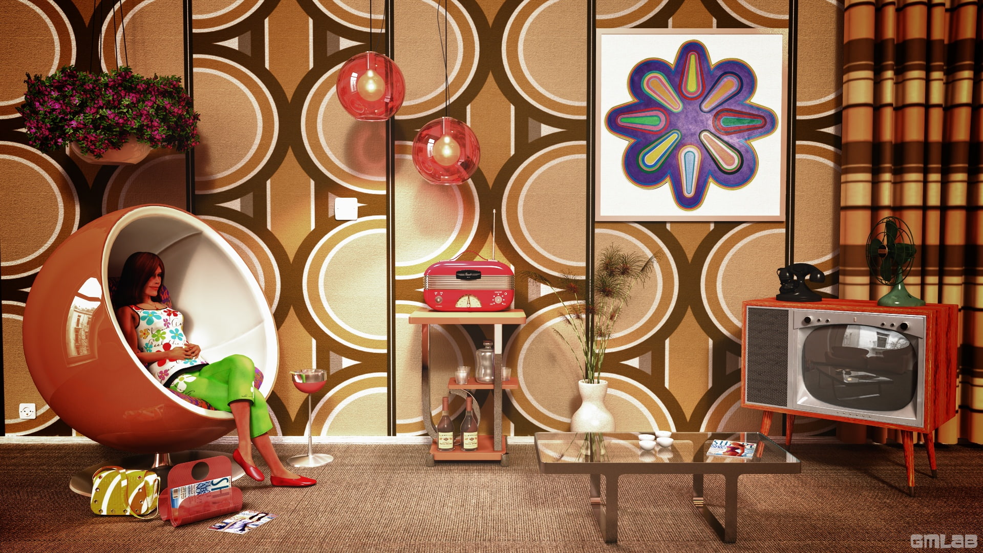 1080P, room, seventies, HD Wallpaper