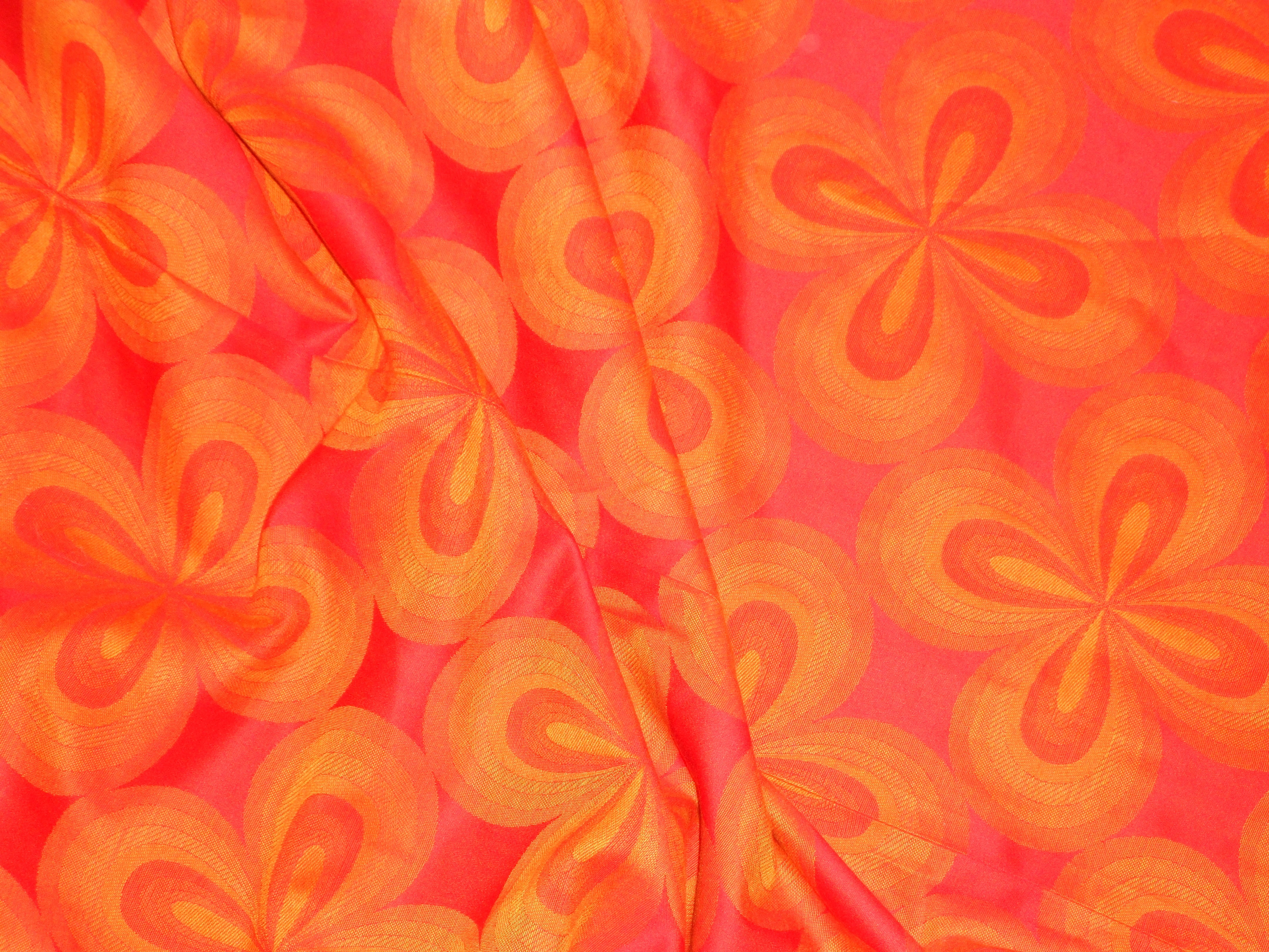 background, floral pattern, orange textile background, fabric, flowering plant, pattern, tissue, abstract, design, textiles, craft, art and craft, textured, HD Wallpaper
