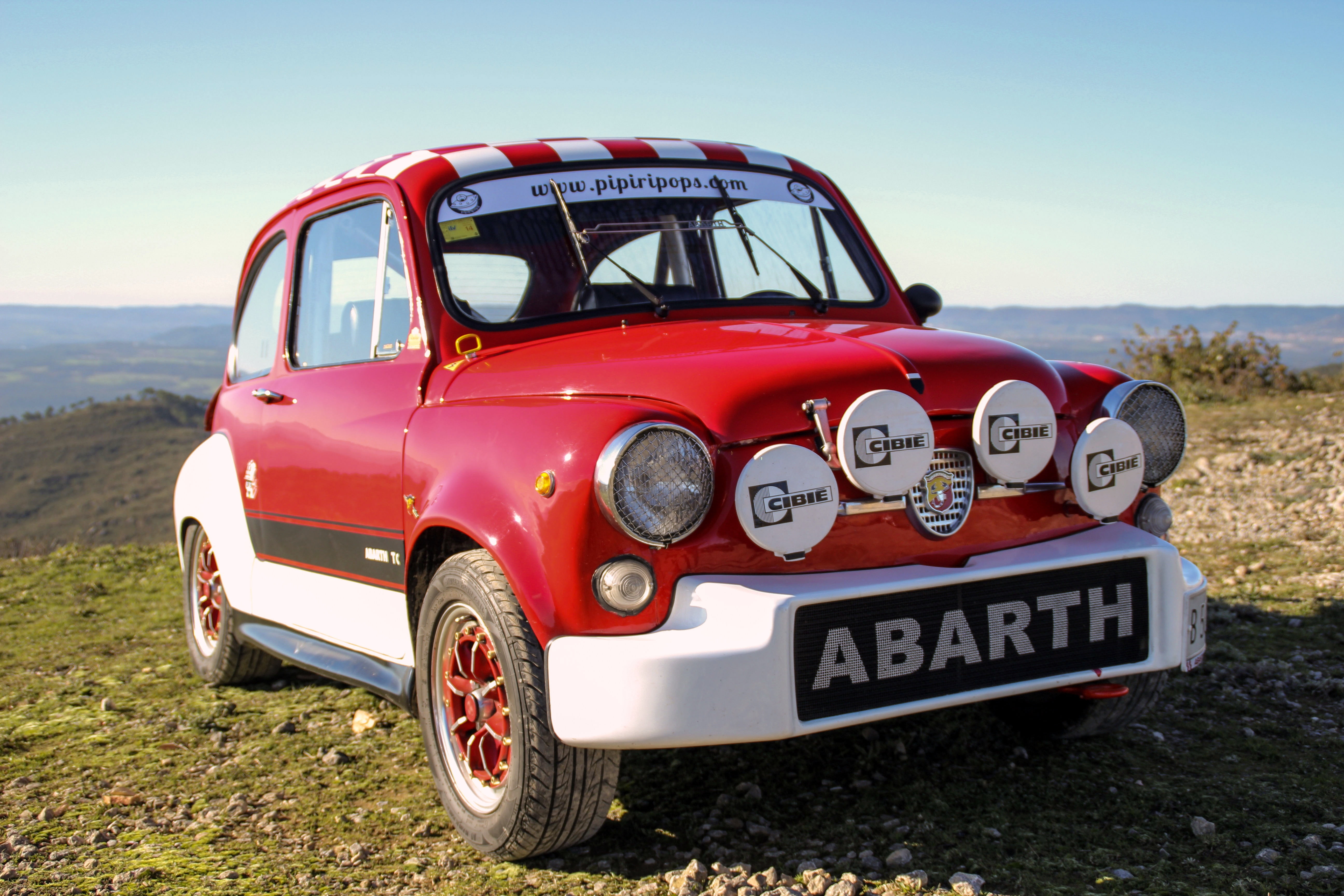 seventies, wheel, shock Absorber, land Vehicle, convertible, vintage car, motor vehicle, travel, seat 600, 5K, red, abarth, chrome, parked, non-urban scene, HD Wallpaper