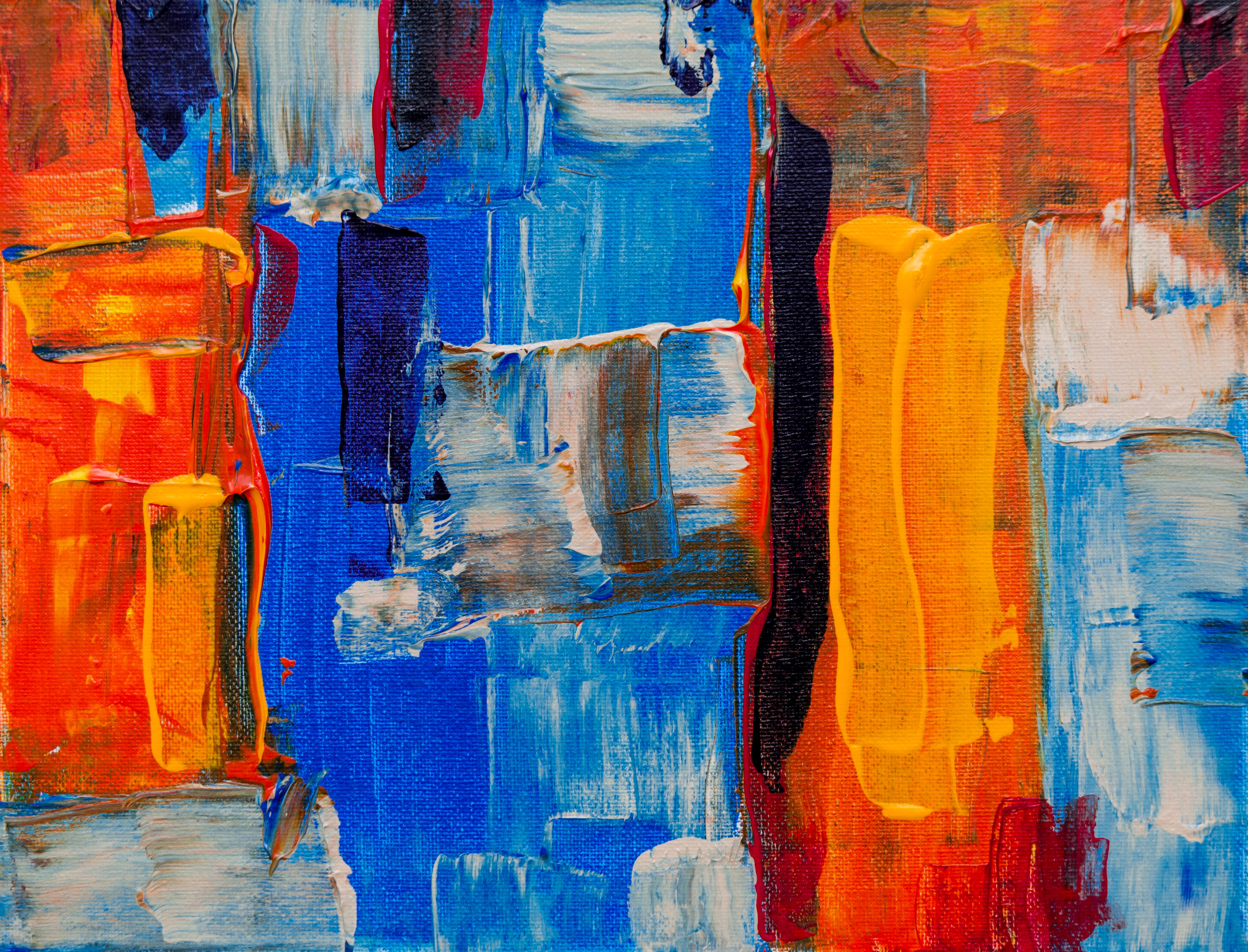 surface, black, 4K, pattern, texture, vibrant, vibrant color, colour, abstract, paintings, paint, no people, close-up, canvas, painted image, bue, artist, HD Wallpaper