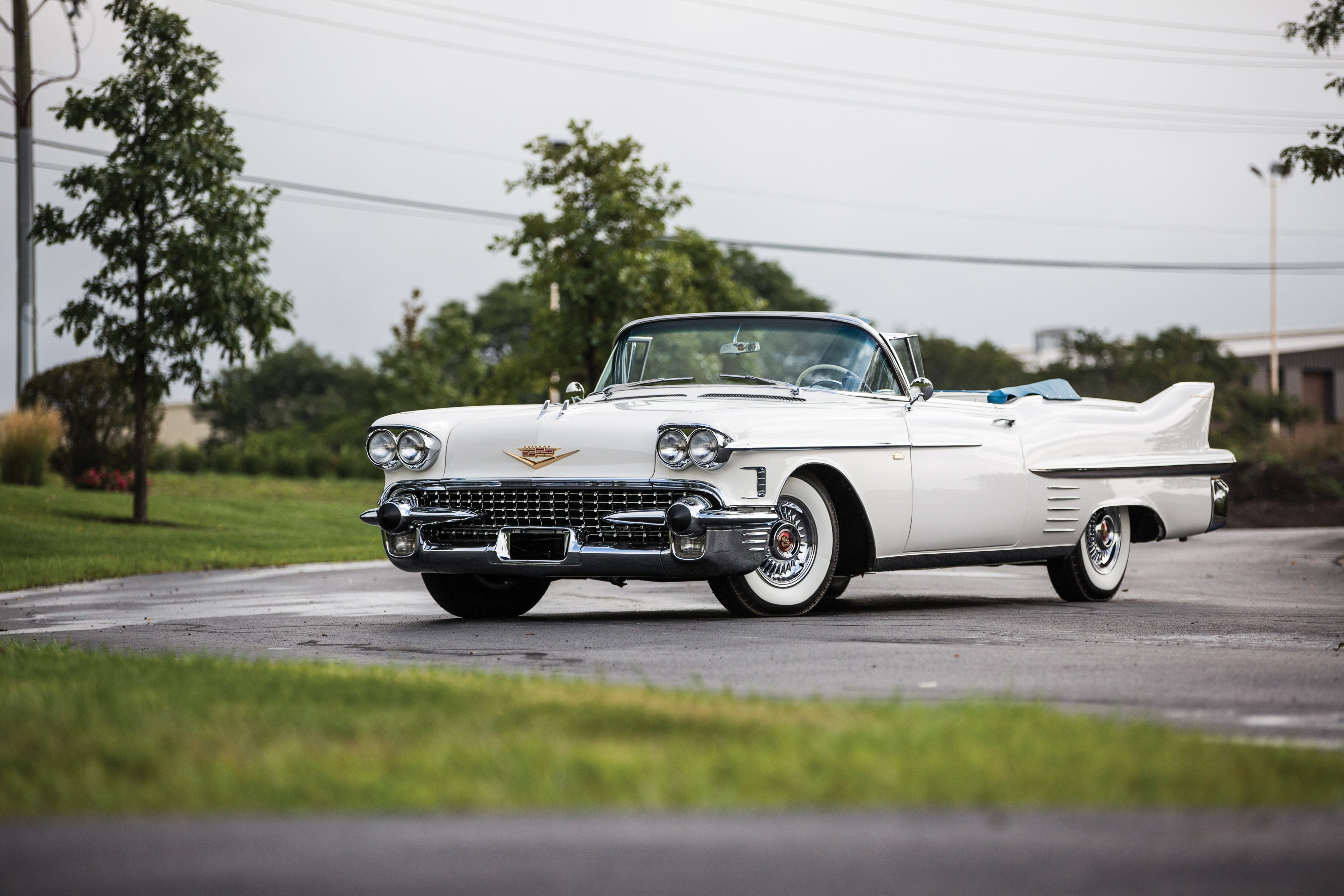 classic, sixty-two, white, 4K, cars, 1958, cadillac, convertible, HD Wallpaper