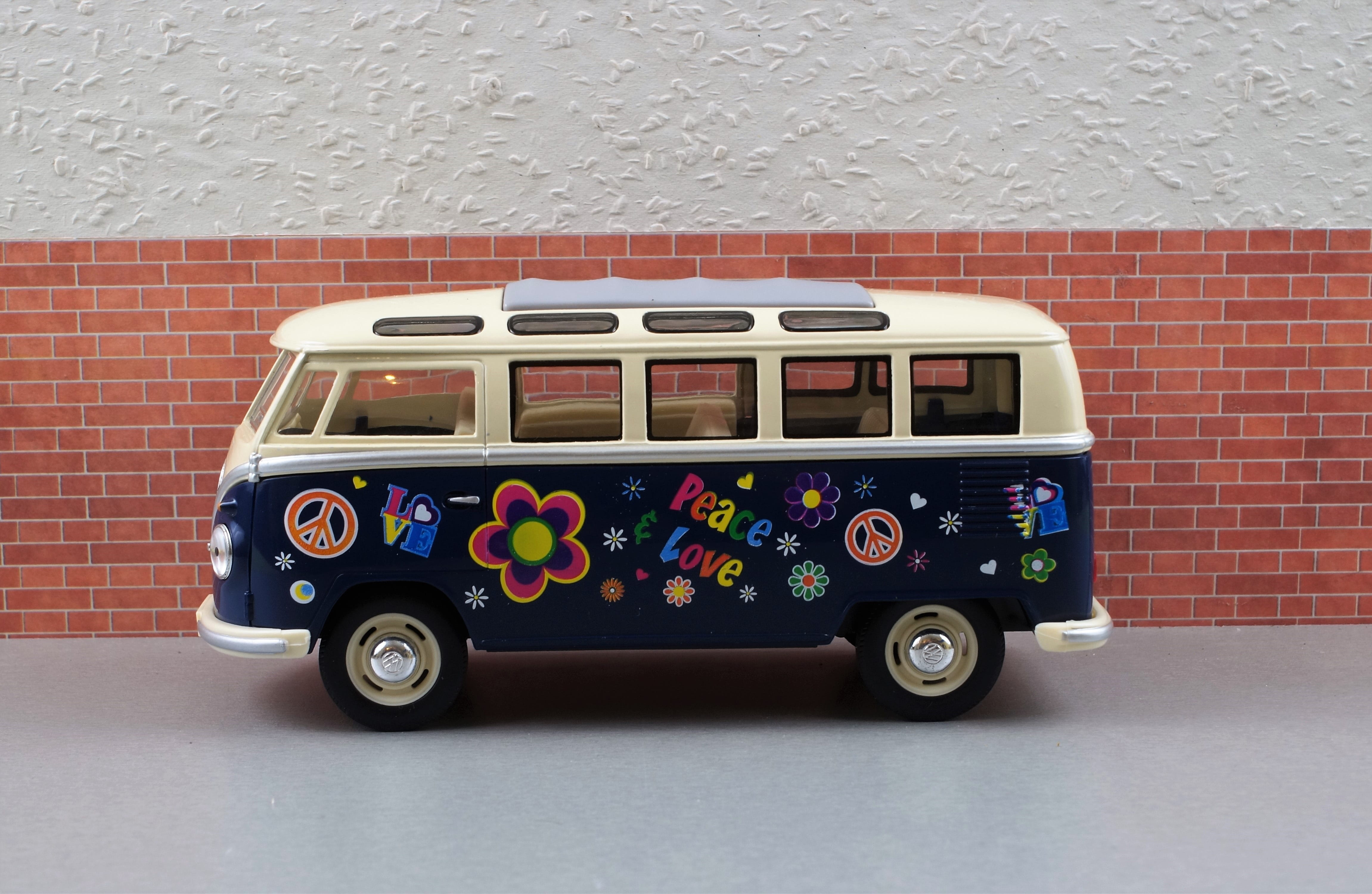 toys, multi colored, car, Vw Bus, wall - building feature, Bulli, retro styled, red, travel, auto, camper, mode of Transport, retro, mode of transportation, HD Wallpaper