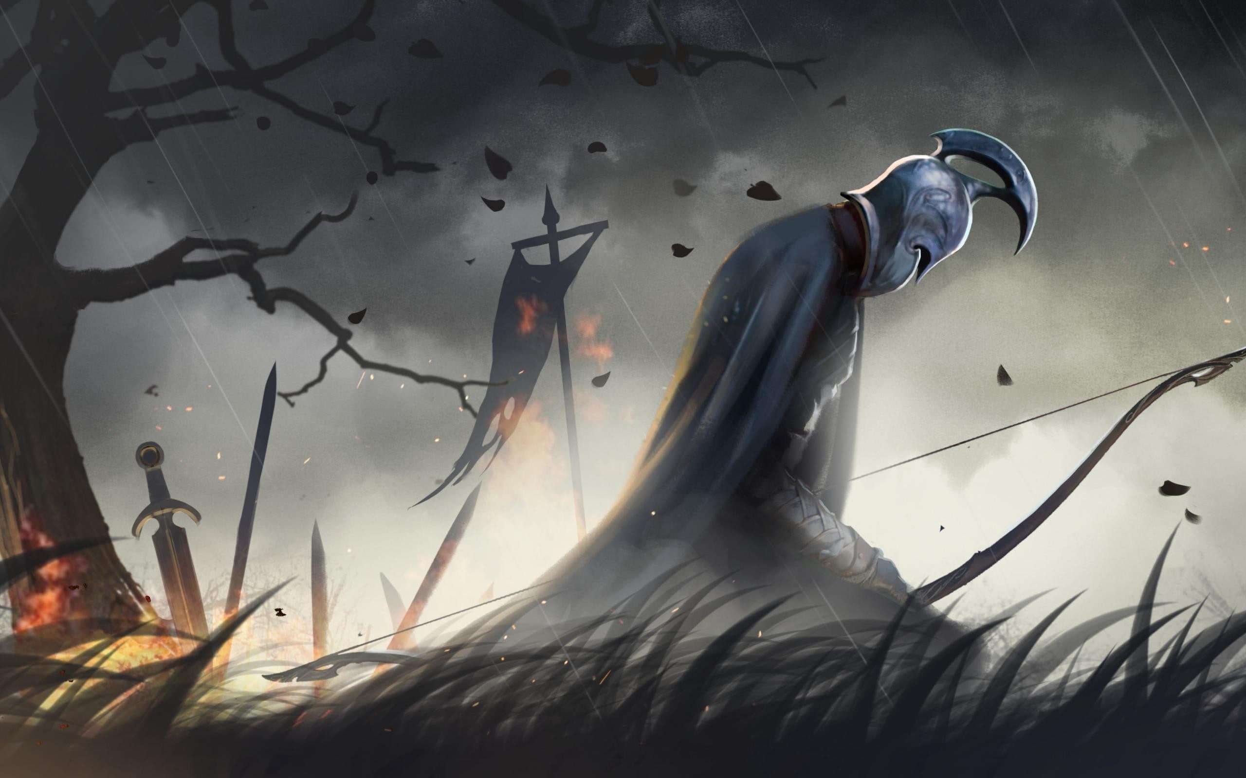 Concept Art, sword, The Hobbit: Kingdoms Of Middle earth, Trees, 2K, rain, HD Wallpaper
