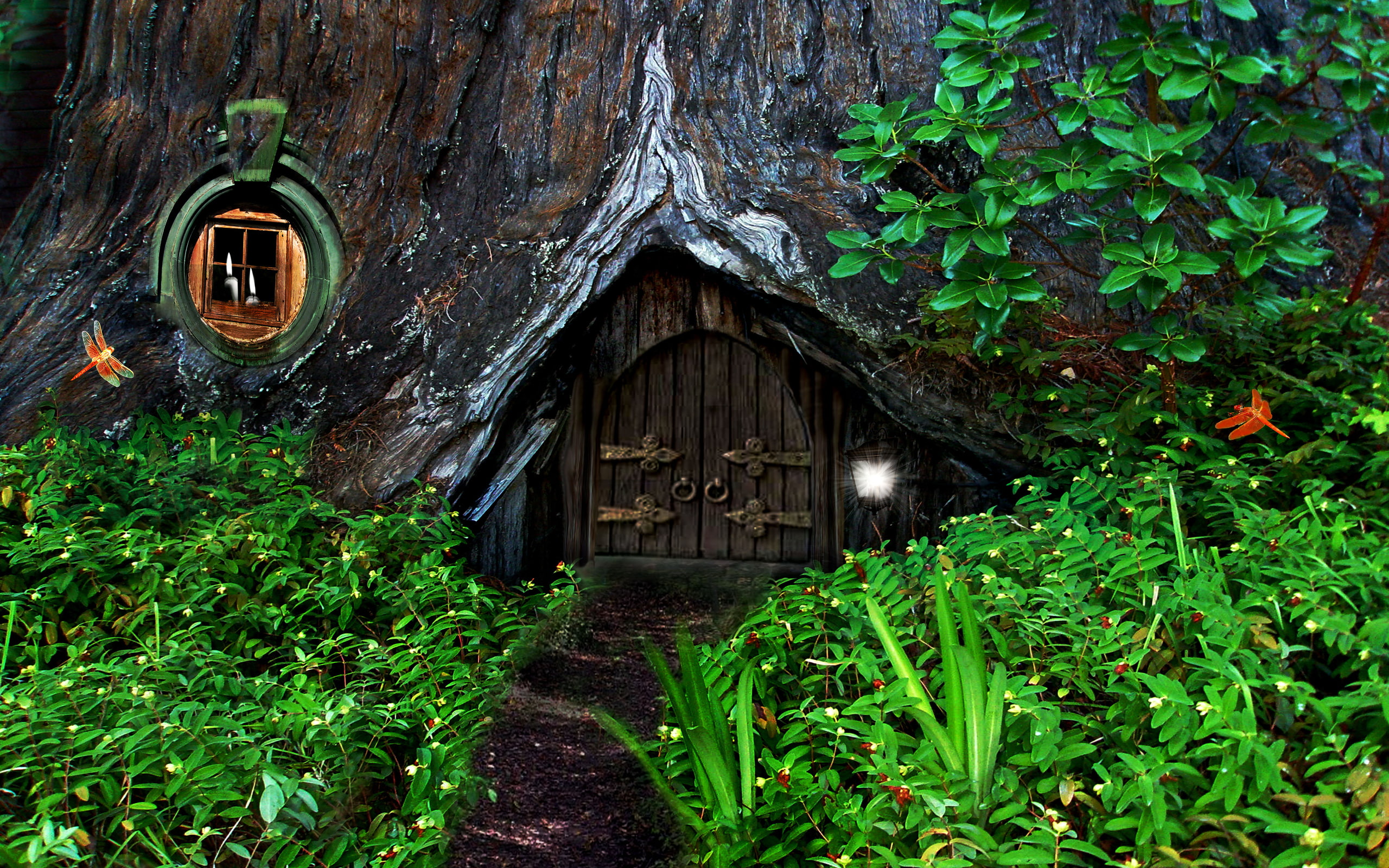 hobbit, fantasy, forest, house, home, 2K, trees, HD Wallpaper