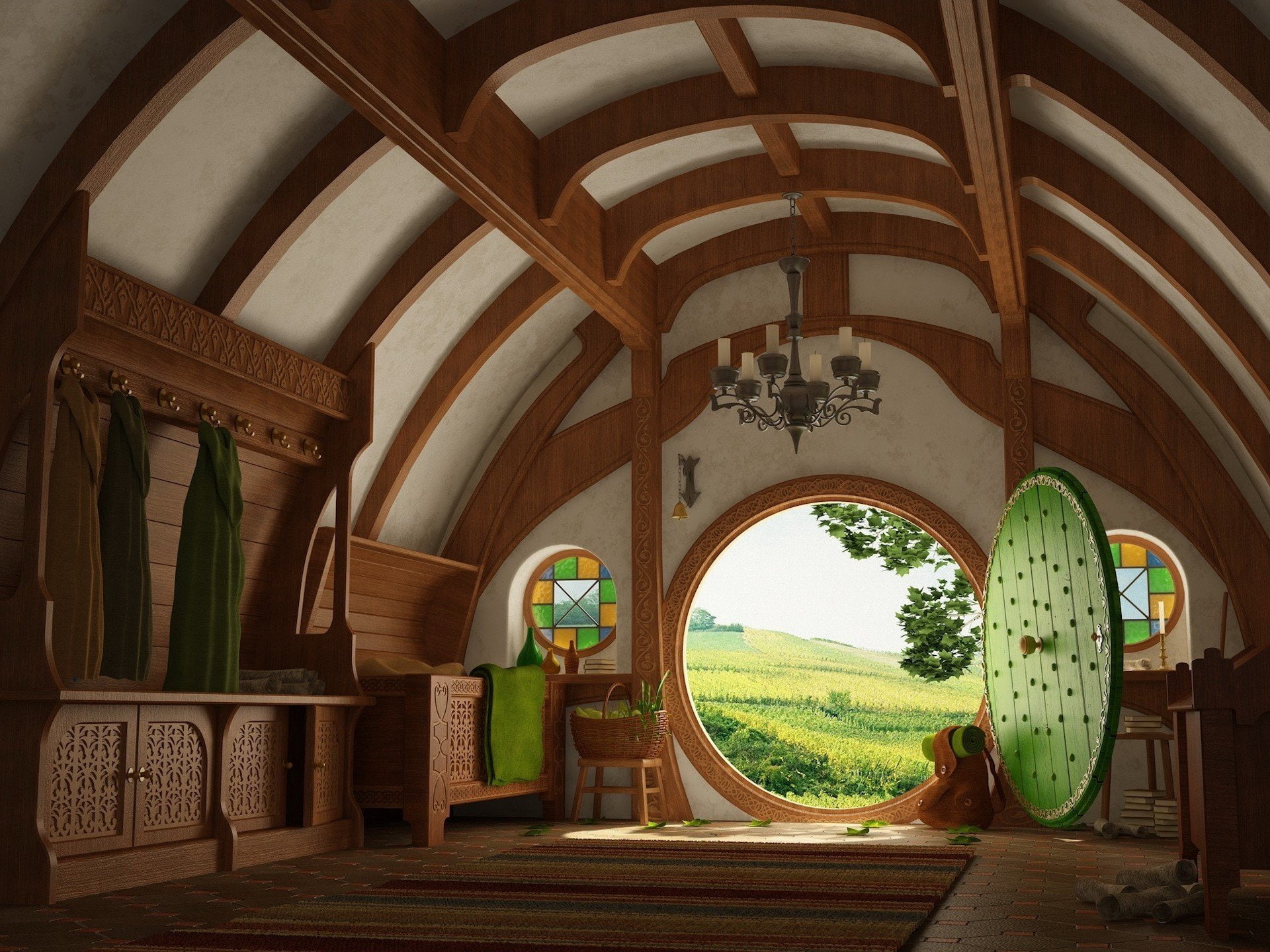 house, 1080P, rings, hobbits, lord, door, HD Wallpaper