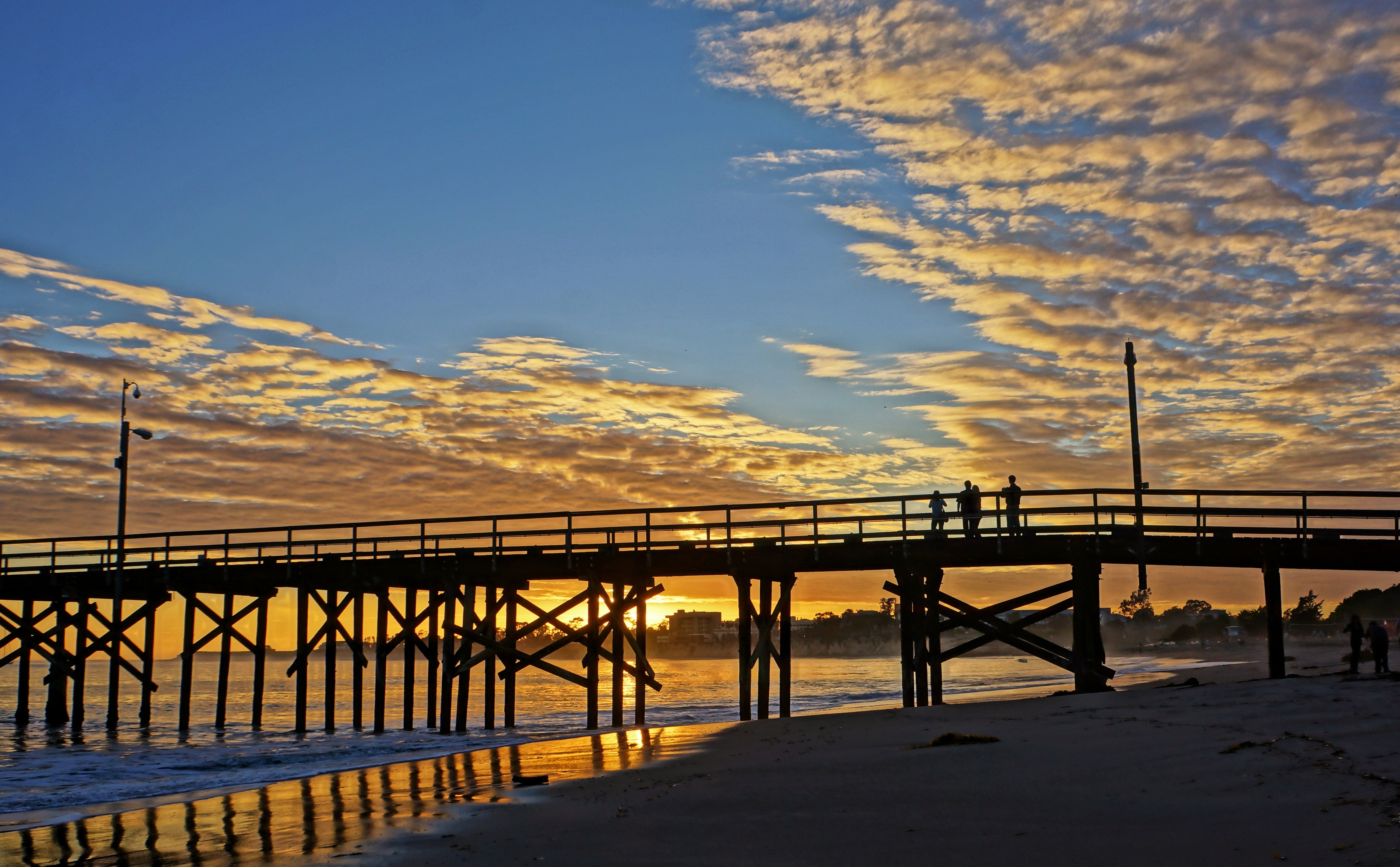 Sony, nex7, santabarbara, Pier, Beach, Clouds, goleta, santa, Sunset, Silhouette, geotagged, barbara, California, 5K, January, sonynex7, unitedstates, HD Wallpaper