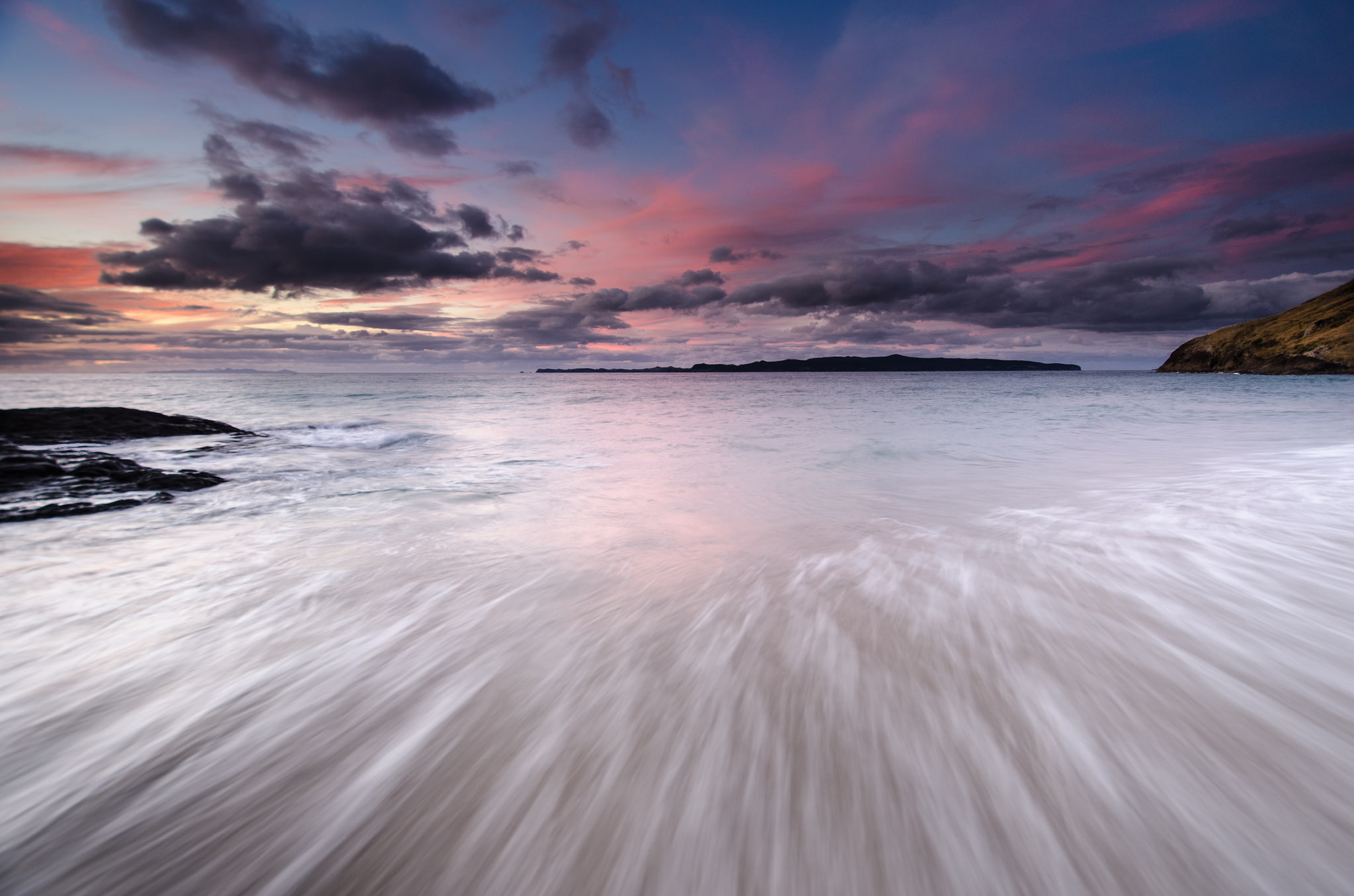 beach, 1080P, dawn, Opito, New-Zealand, Waikato, storm, HD Wallpaper