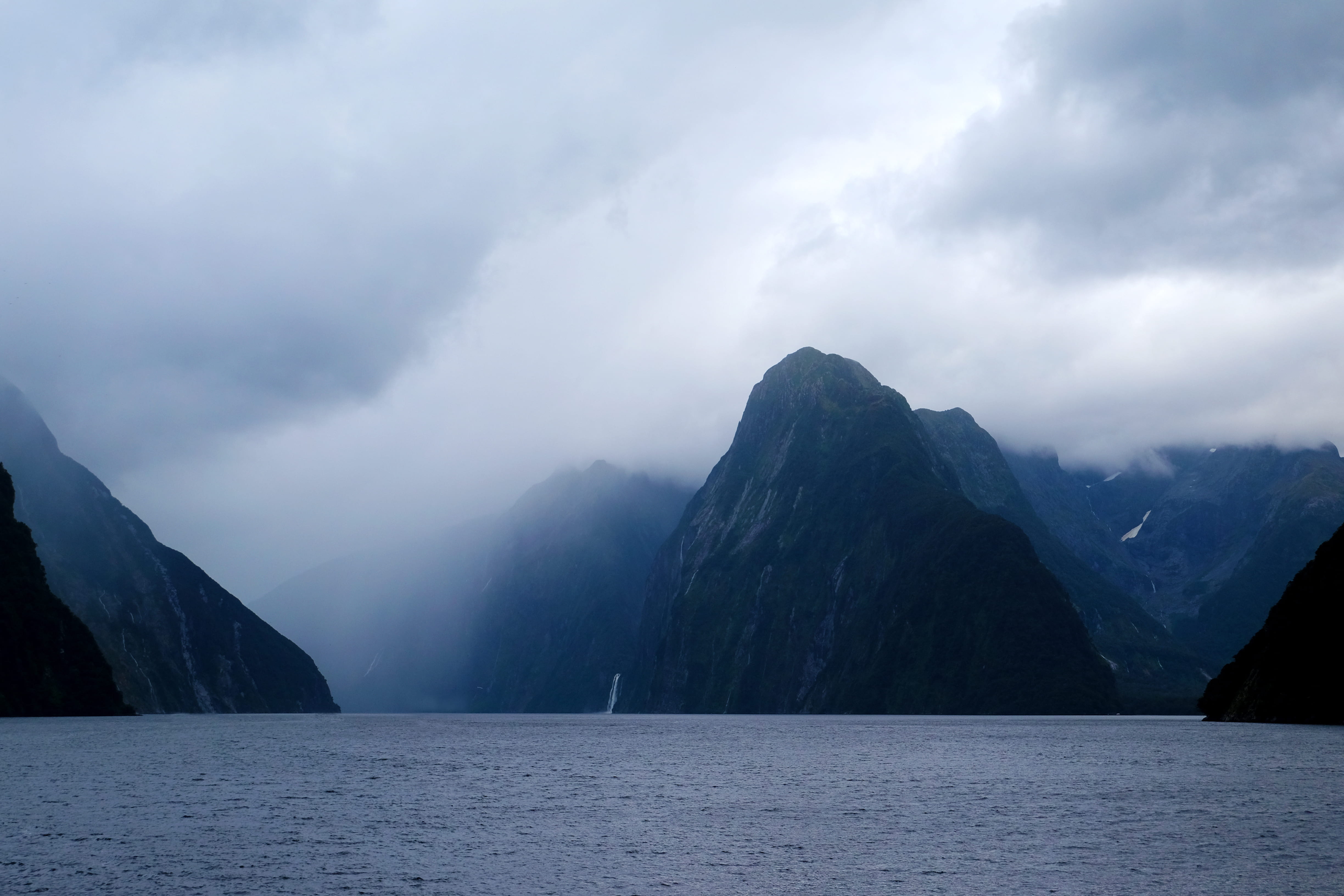 idyllic, wilderness, cloud - sky, fog, foggy, landscape, mountains, mist, high, body, tranquility, mountain range, storm, waterfall, new zealand, cloud, HD Wallpaper
