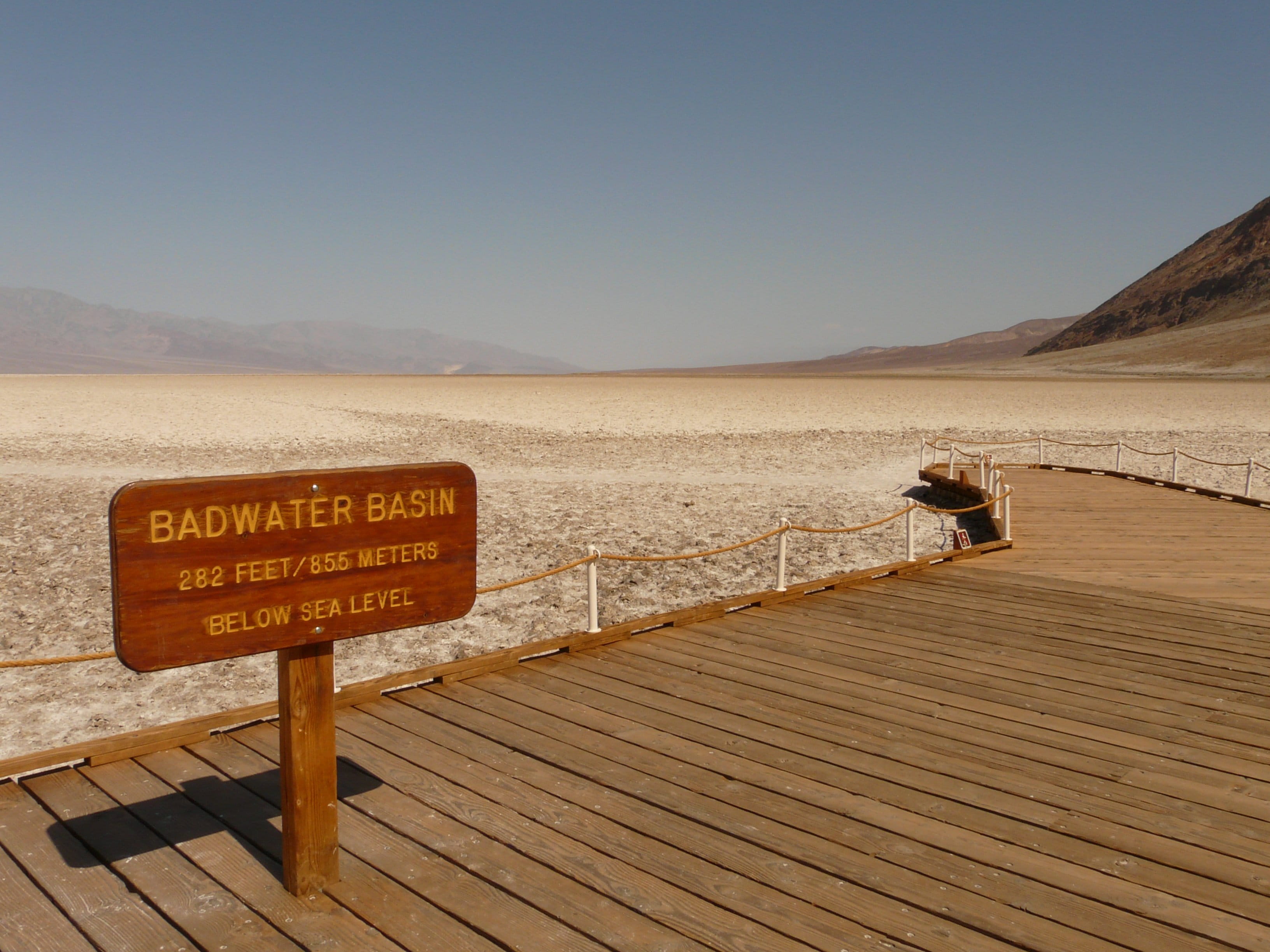 nature, national park, sand, travel Locations, death valley, drought, wooden, california, brown, Badwater Basin, road, desert, scenics, landscape, land, HD Wallpaper