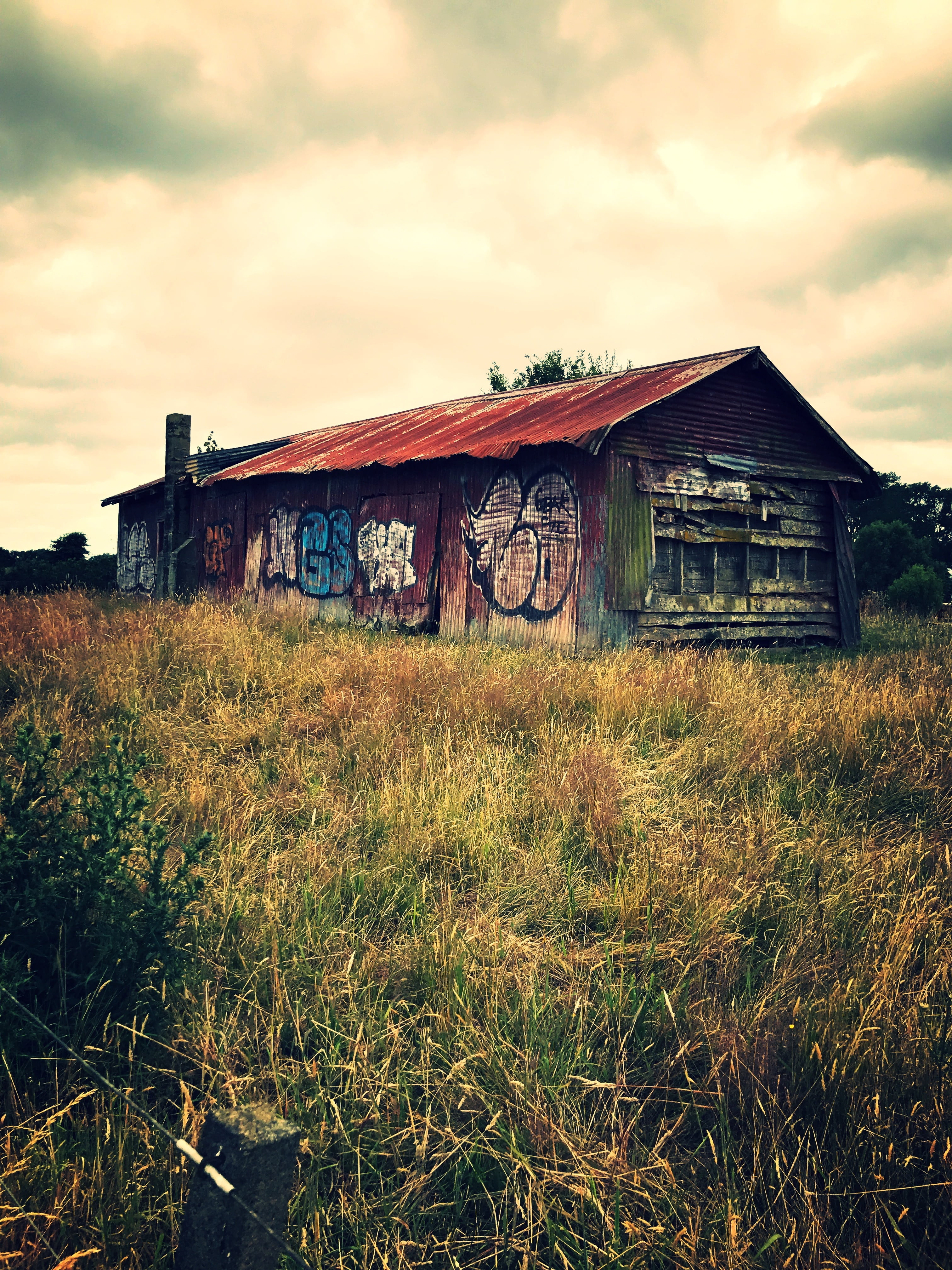 architecture, deterioration, built structure, weathered, landscape, day, abandoned, plant, nz, sky, house, cloud - sky, old, building exterior, land, no people, Phone HD Wallpaper