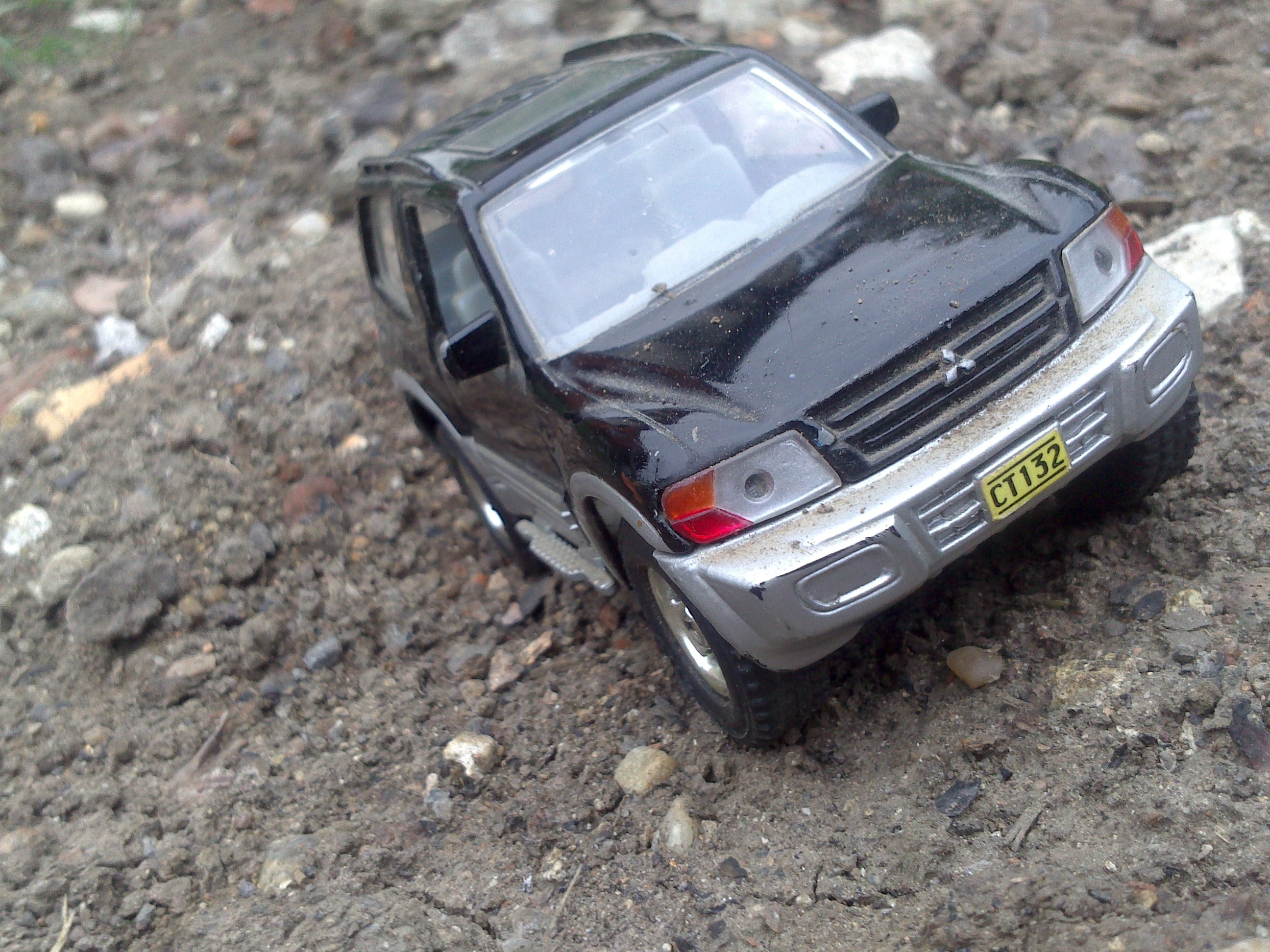 abandoned, misfortune, land, game car, cross-country, toy car, outdoors, powder, black, hill, land vehicle, day, mitsubishi, demolished, black car, no people, HD Wallpaper