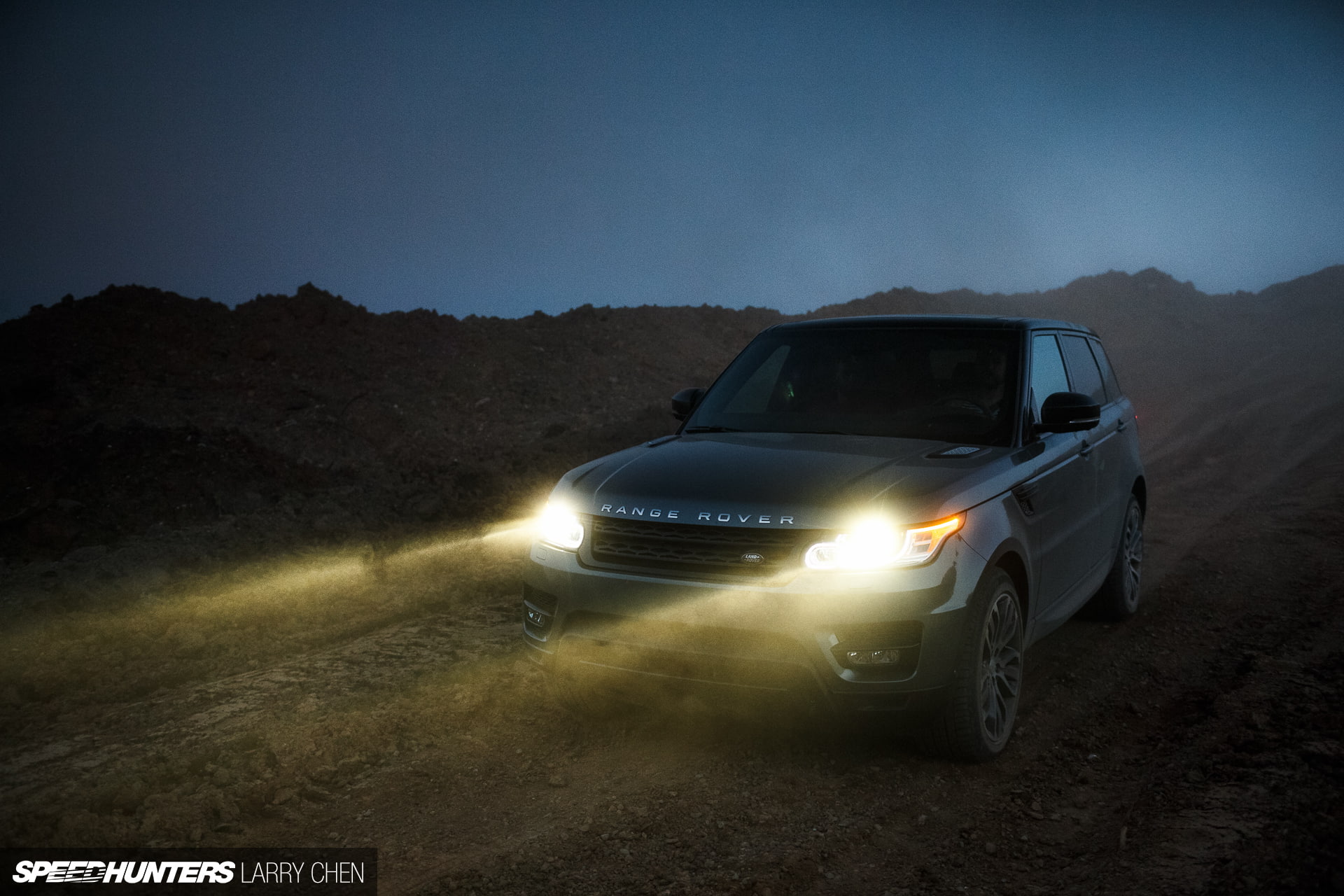 suv, cars, rover, 1080P, road, night, hd, range, light, off, HD Wallpaper