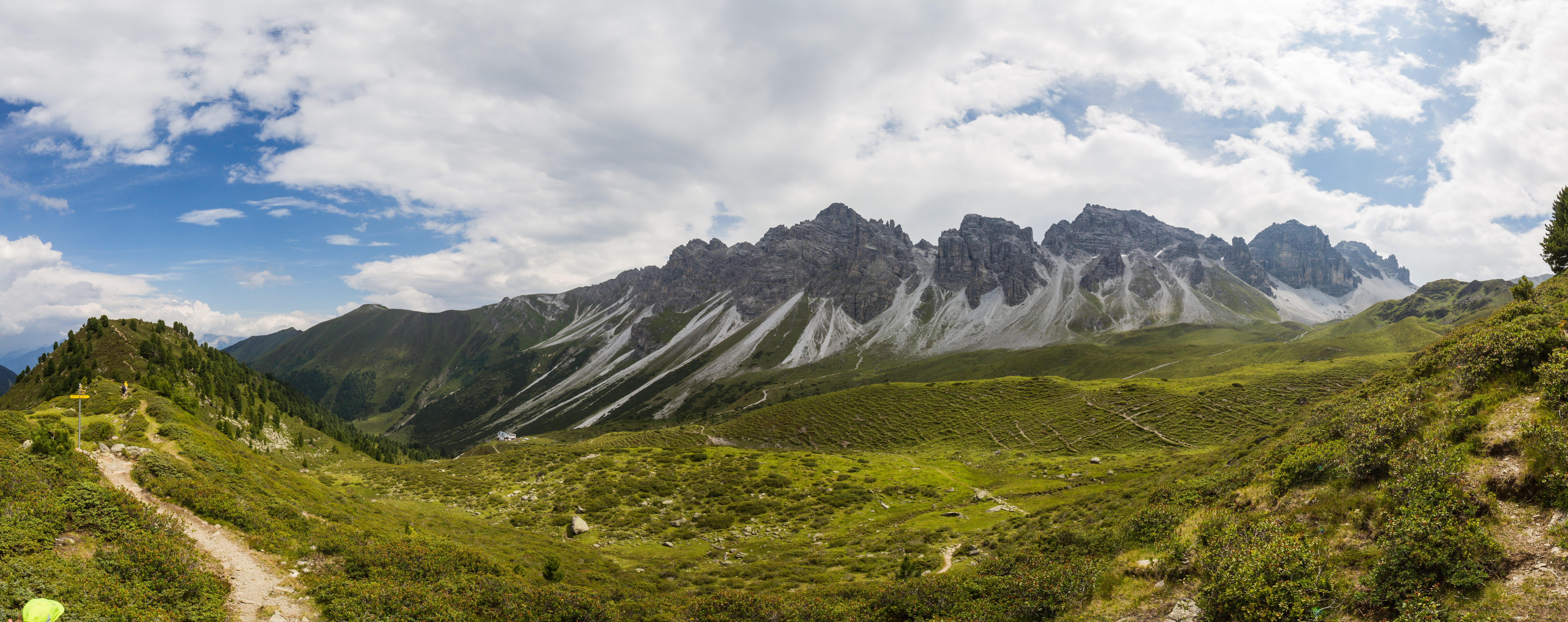 scenics - nature, mountain peak, plant, land, tranquility, green color, grinzens, coniferous tree, tree, hiking, stubai alps, landscape, mountain, ox wall, HD Wallpaper