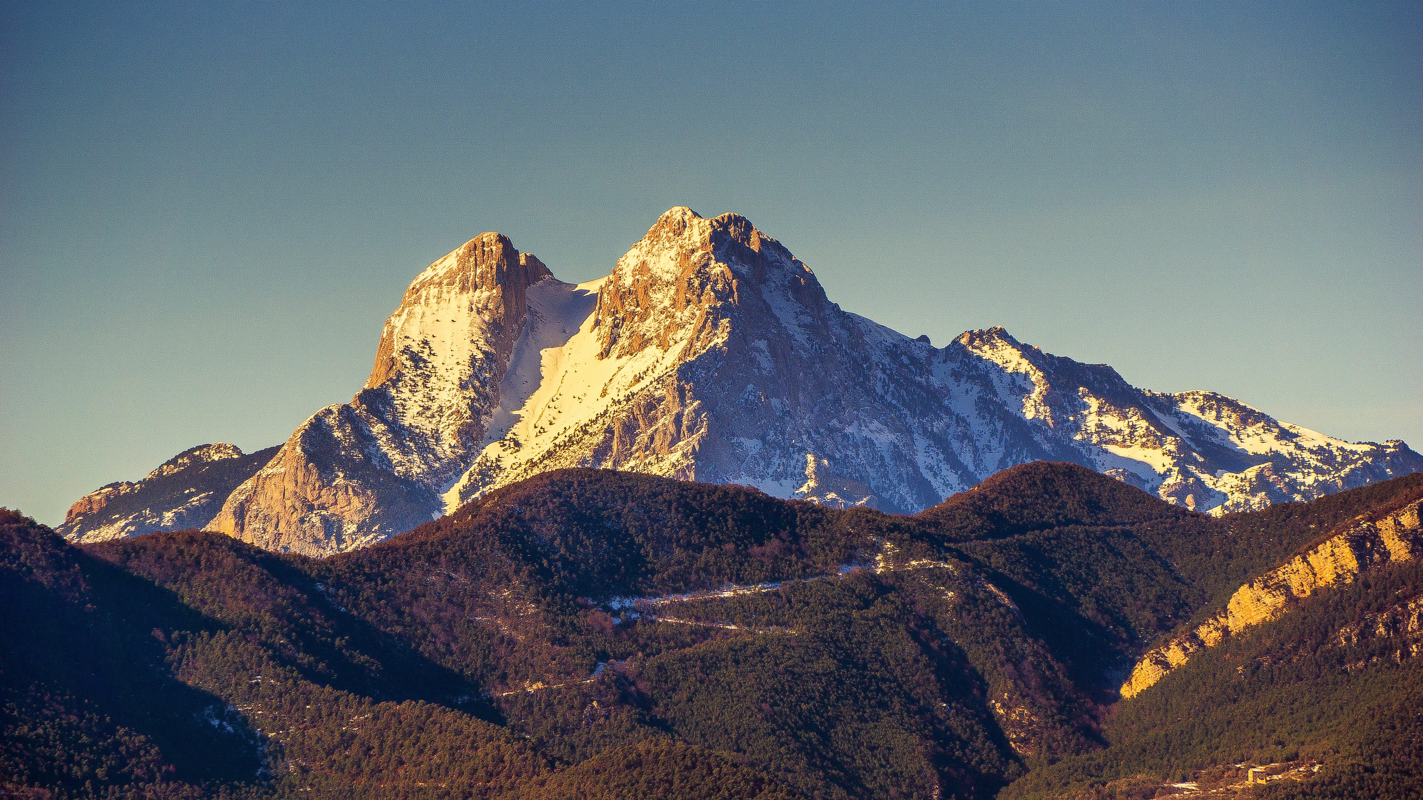formation, clean air, clear sky, environment, nature, snow, mountain peak, outdoors, tranquility, sky, no people, sunlight, non-urban scene, pedraforca, HD Wallpaper