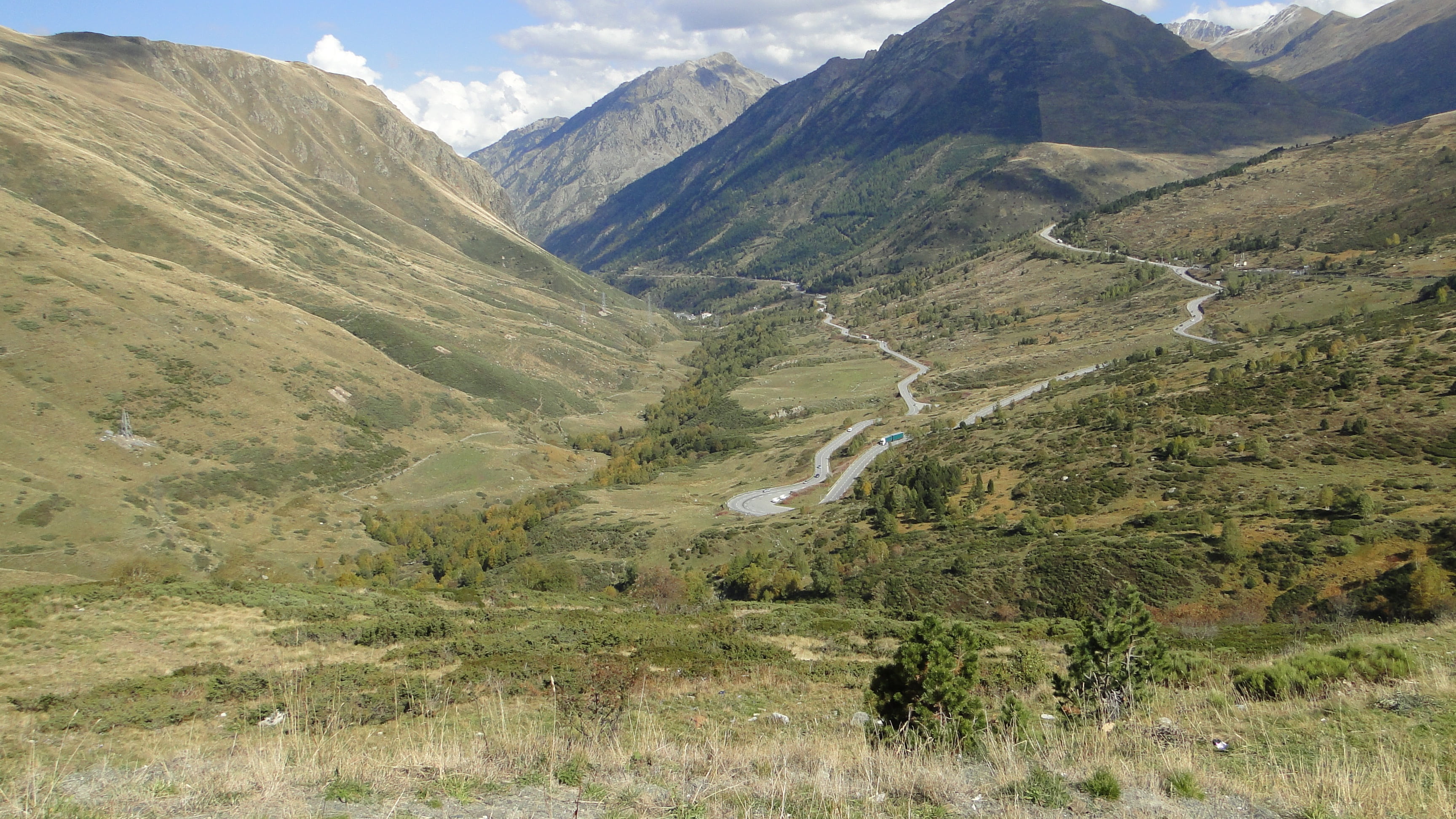 scenics - nature, environment, road, outdoors, mountain range, plant, remote, nature, andorra, land, scenics, cloud - sky, no people, day, pyrenees, mountain, HD Wallpaper