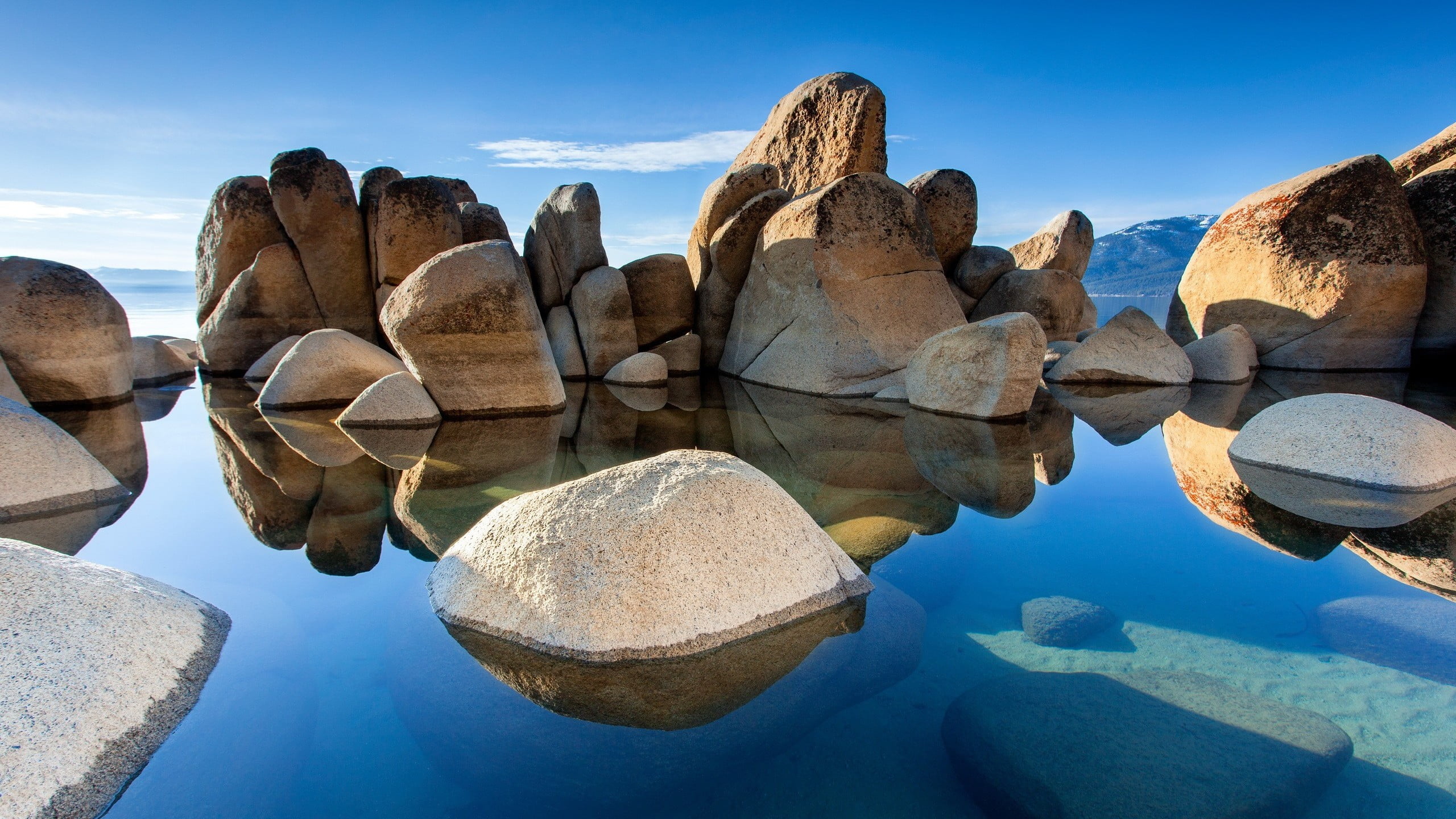 formations, rock - object, water, outdoors, environment, arid climate, solid, tranquil scene, sandstone, blue, scenics - nature, travel destinations, non-urban scene, HD Wallpaper
