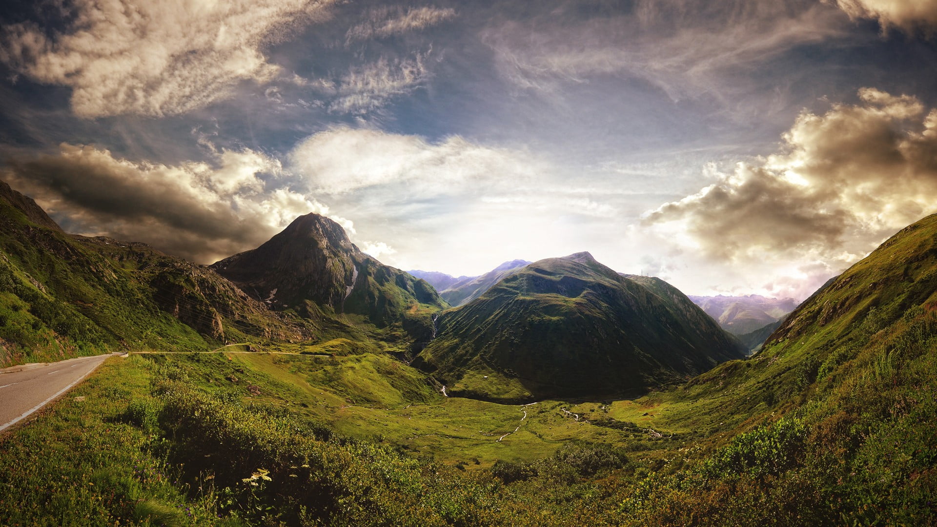green color, non-urban scene, mountains, 1080P, plant, day, scenics - nature, beauty in nature, environment, land, nature, mountain ridge, sunlight, Scotland, HD Wallpaper