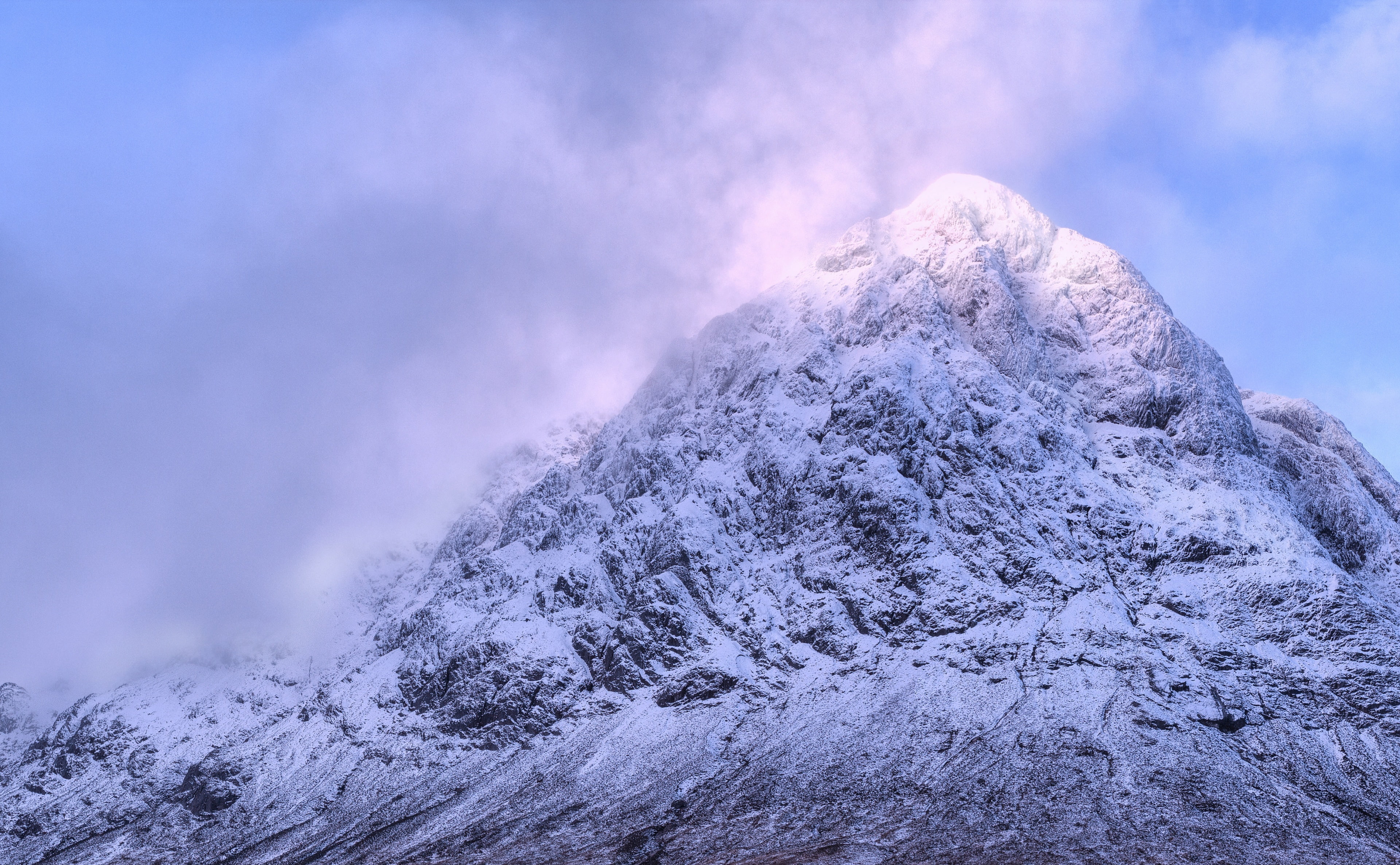 stobdearg, Mountains, snowcapped mountain, 4K, Winter, scenics - nature, outdoors, environment, glencoe, Peak, buachaille, Nature, Beautiful, cloud - sky, HD Wallpaper