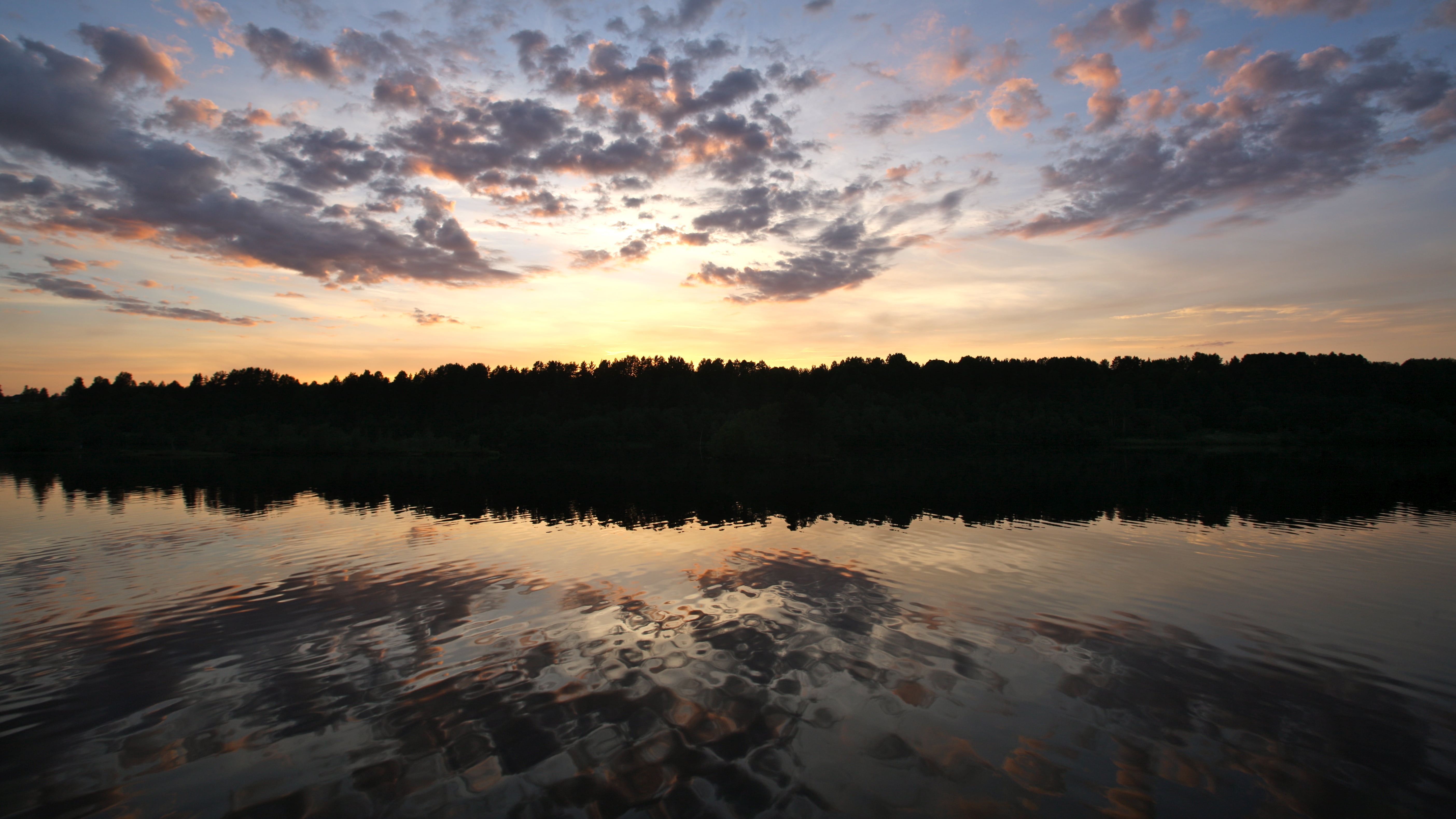 sky, river, tranquil scene, nature, water, 5K, Russia, reflection lake, beauty in nature, plant, non-urban scene, scenics - nature, outdoors, lake, tree, HD Wallpaper